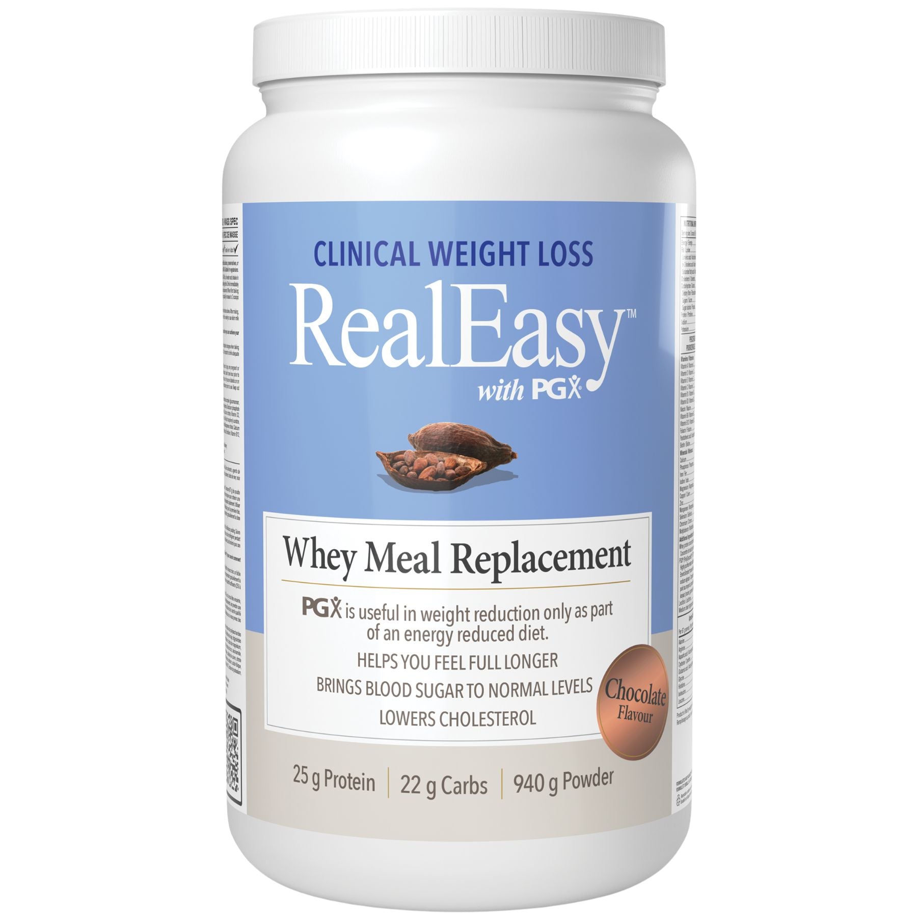 Natural Factors RealEasy with PGX Whey Meal Replacement Chocolate 940g