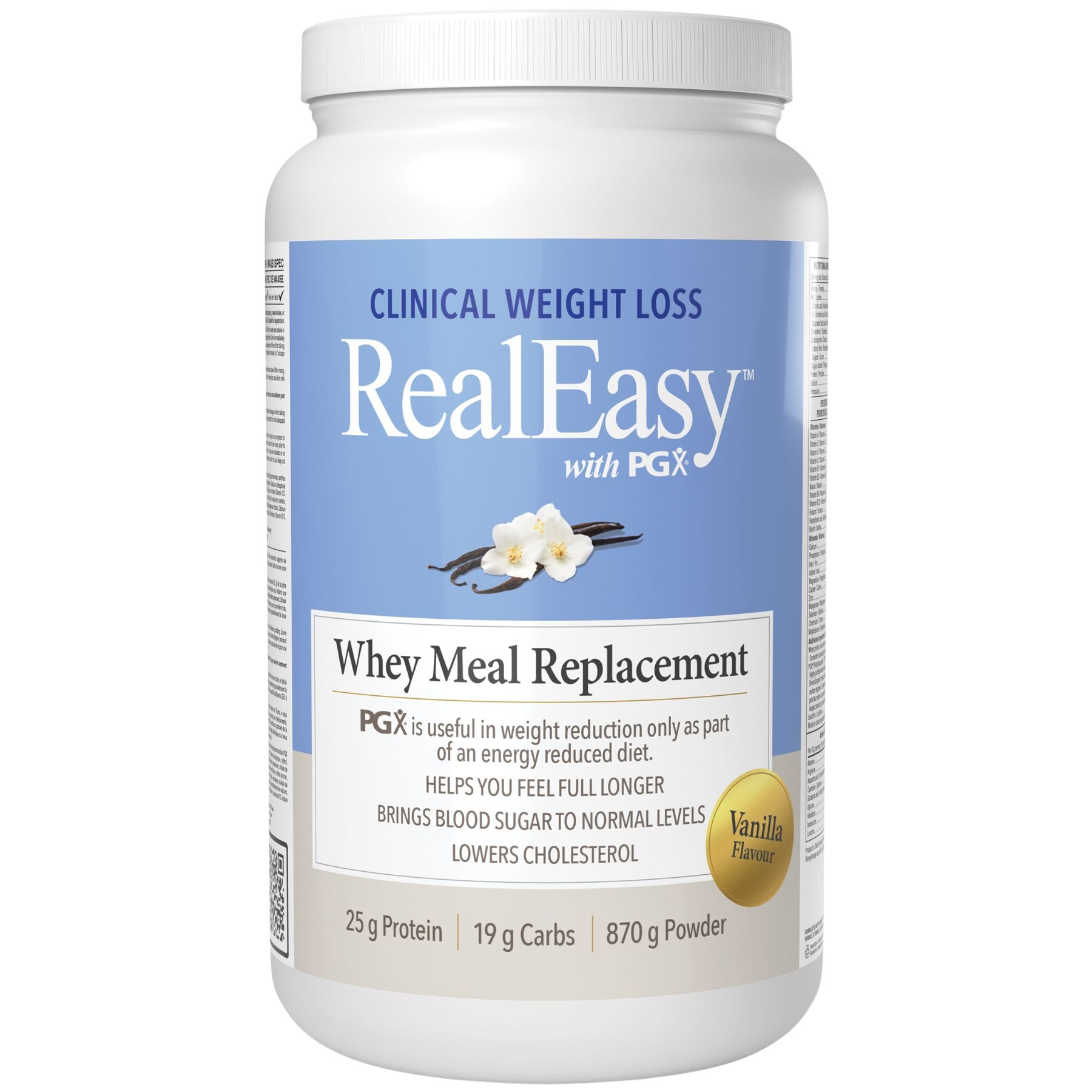 Natural Factors RealEasy with PGX Whey Meal Replacement Vanilla 870g