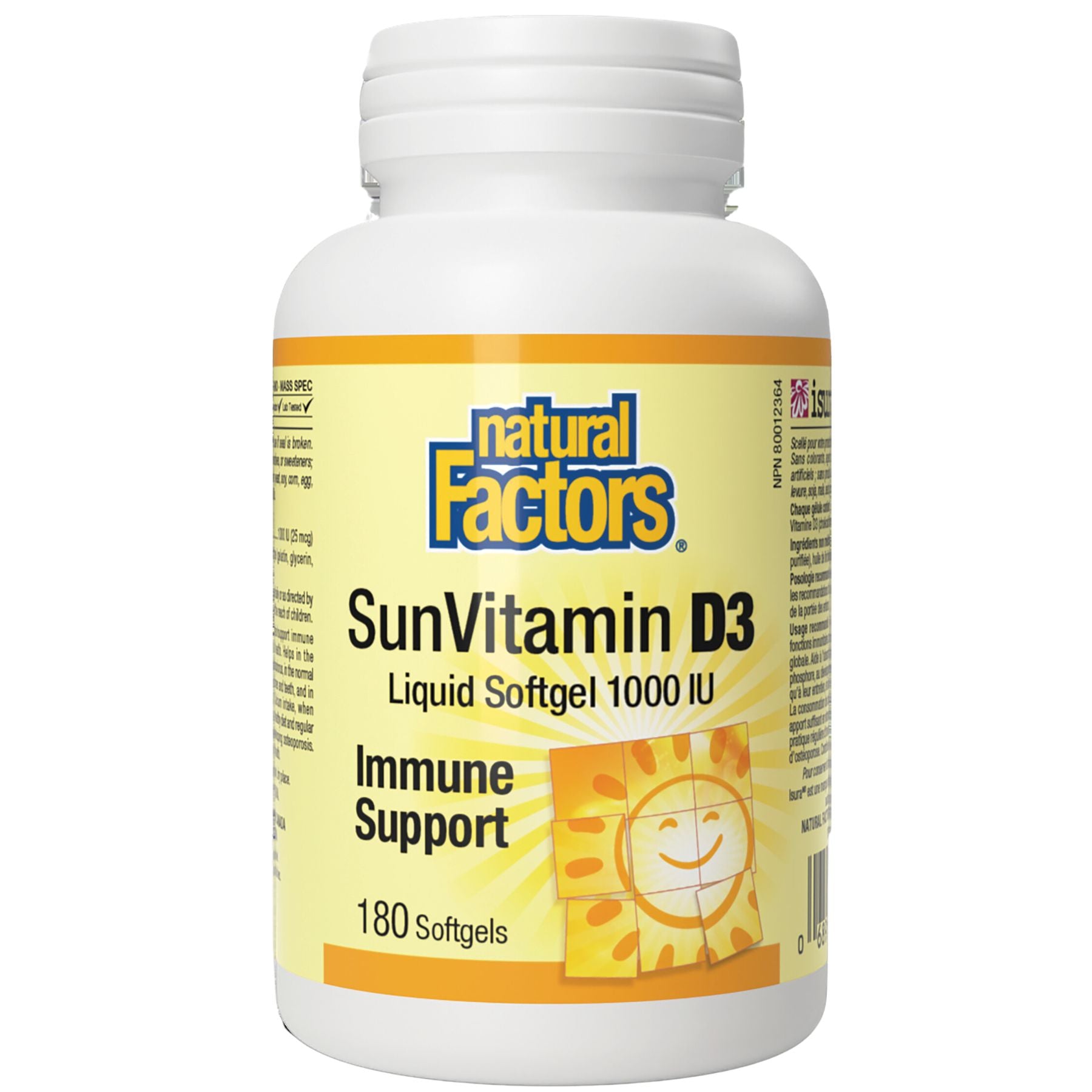 Natural Factors SunVitamin D3 1000 IU 180s