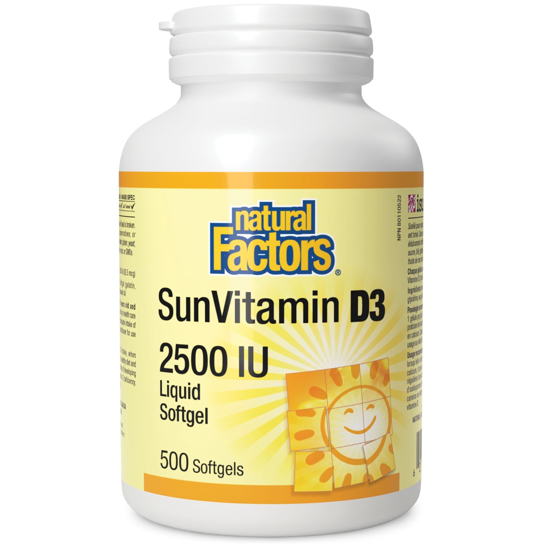 Natural Factors SunVitamin D3 2500 IU 500s