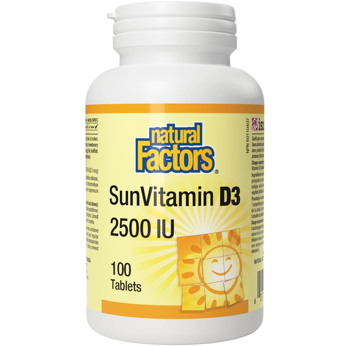 Natural Factors SunVitamin D3 Tablets 2500IU 100s