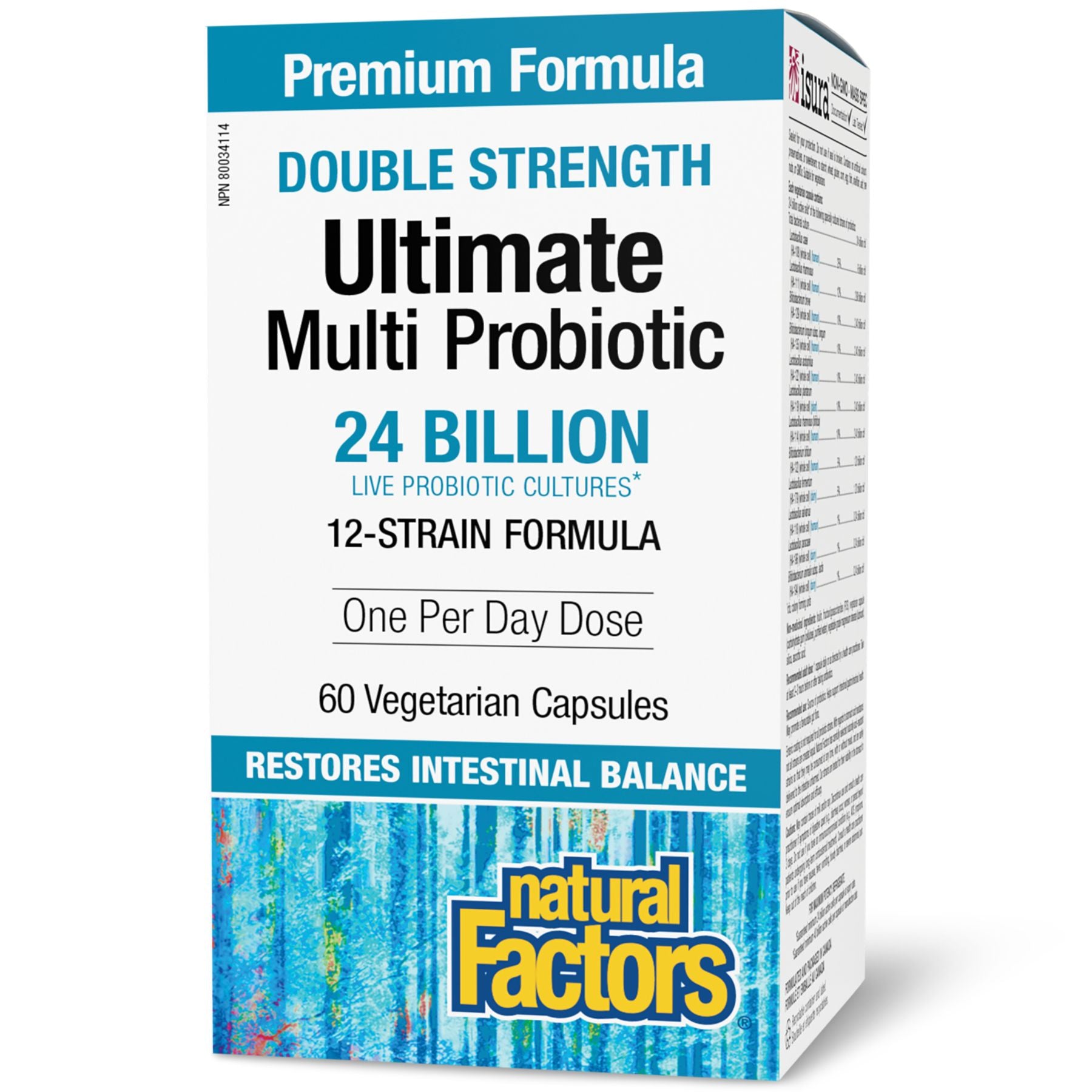 Natural Factors Double Strength Ultimate Multi Probiotic 24 Billion CFU 60s