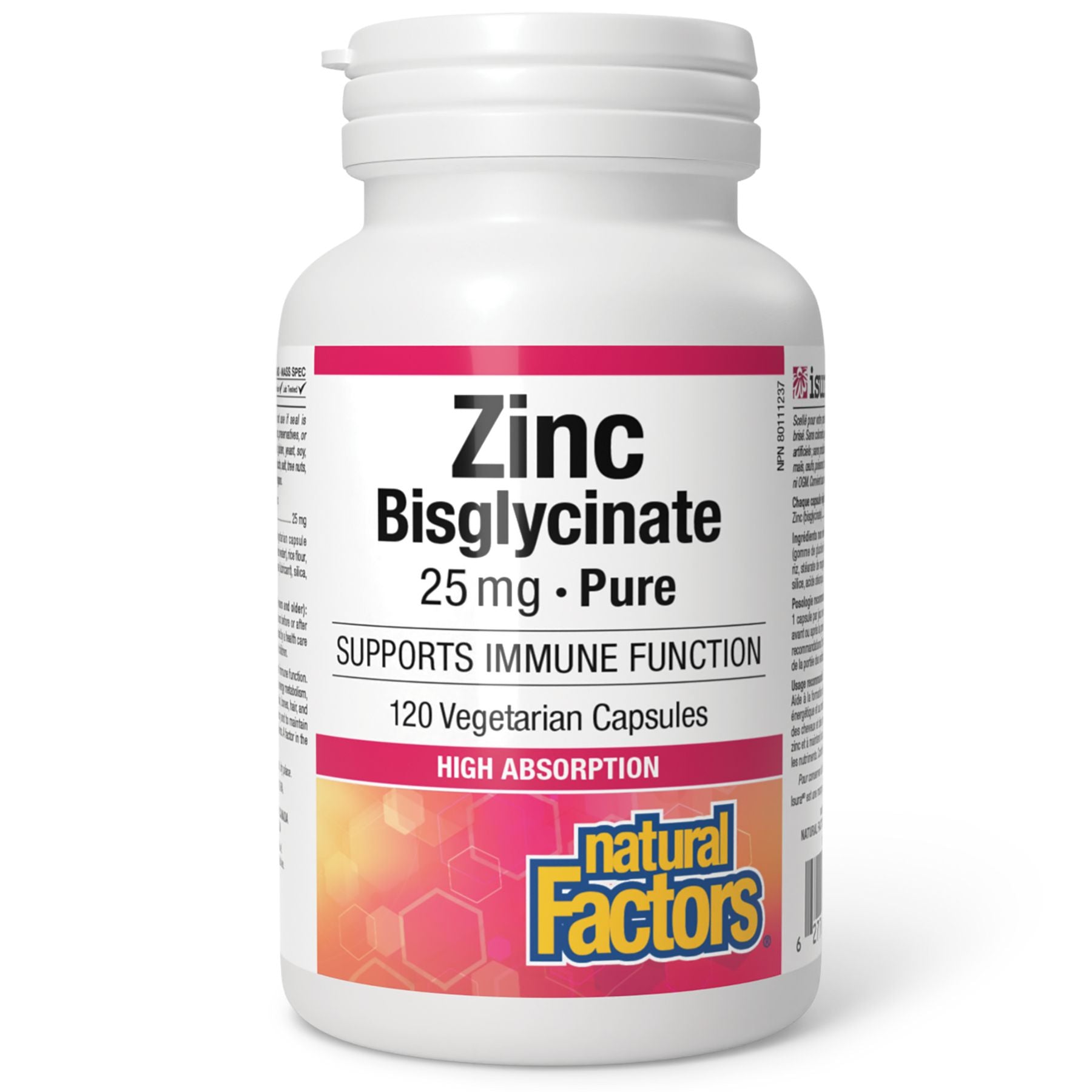 Natural Factors Zinc Bisglycinate 25mg 120s