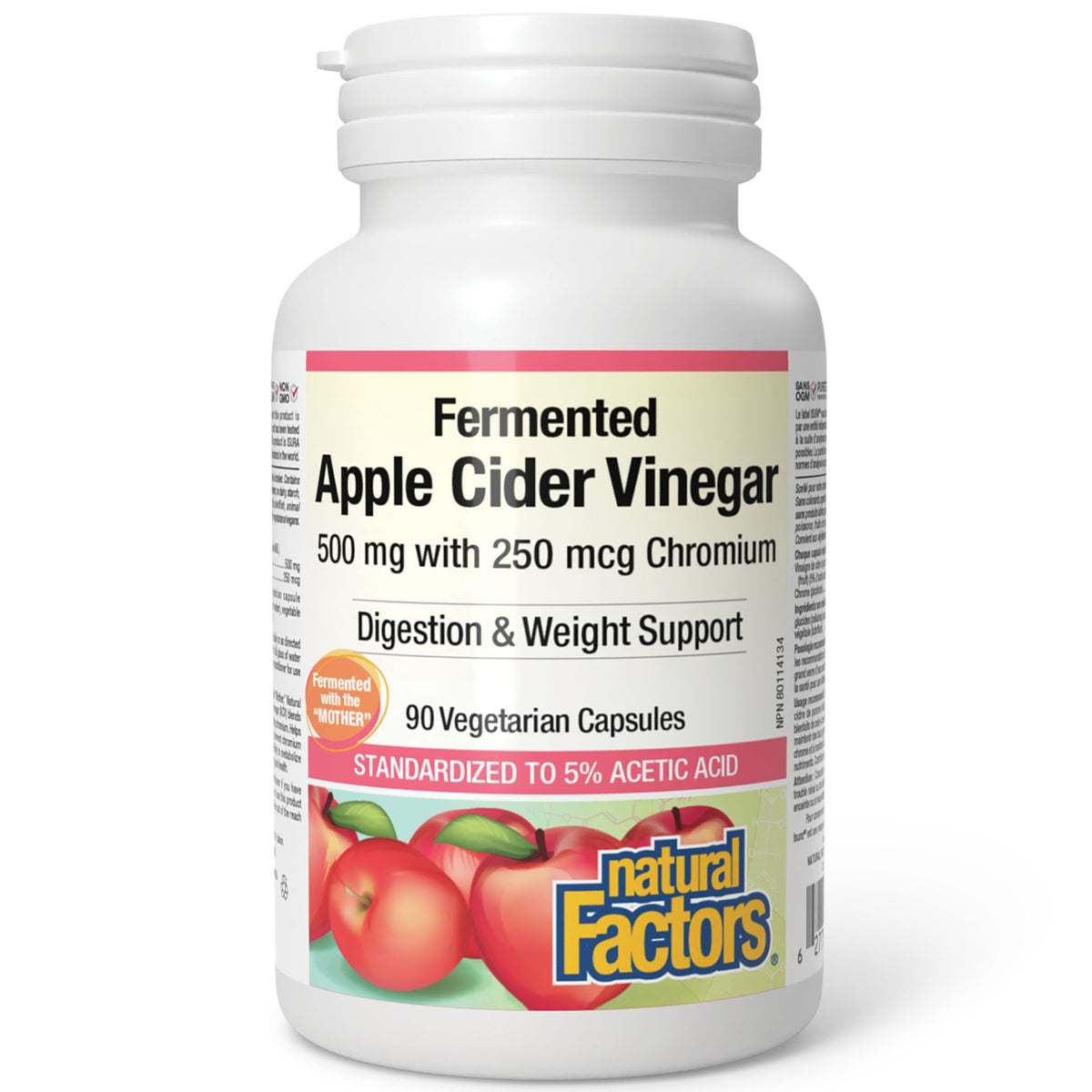 Natural Factors Fermented Apple Cider Vinegar with Chromium 90s