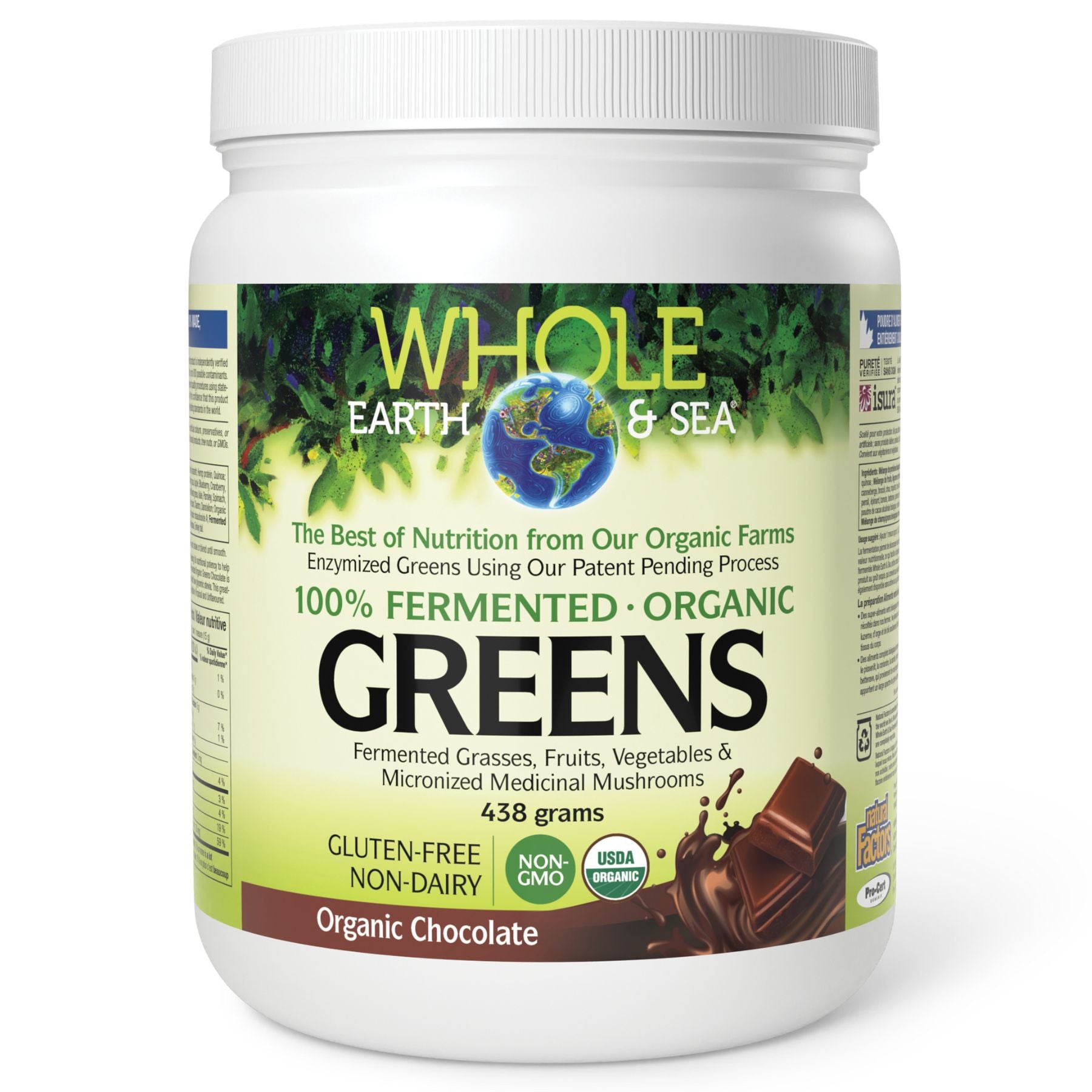 Whole Earth & Sea Fermented Organic Greens - Chocolate 438g