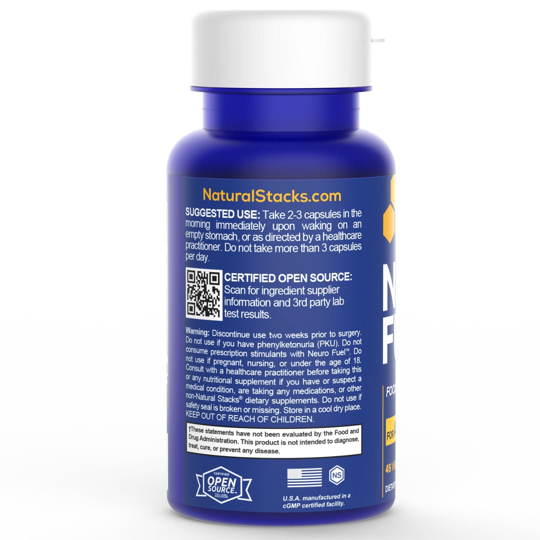 Natural Stacks NueroFuel Nootropic 45s - Fiddleheads Health and Nutrition