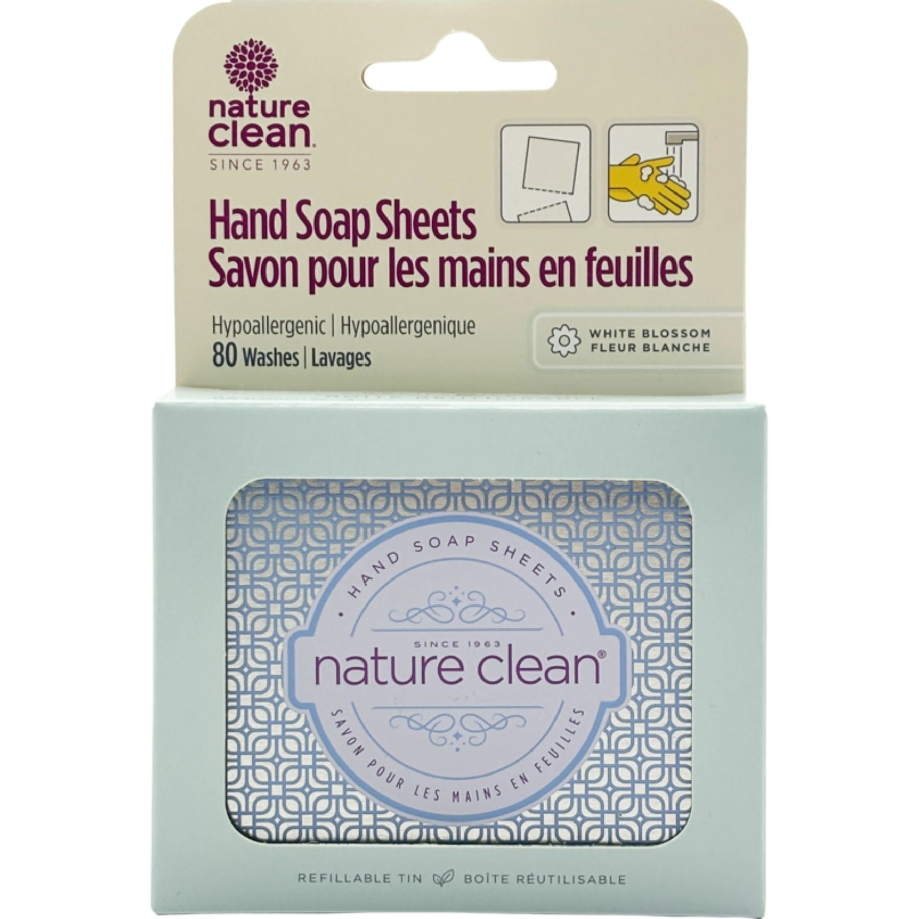 Nature Clean Hand Soap Sheets White Blossom 80ct