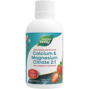 Nature's Way Calcium & Magnesium Citrate 2:1 with Vitamin K2, Strawberry 500ml