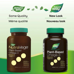 Nature's Way NutraVege+D Plant-Based Omega-3 Liquidgels 30s