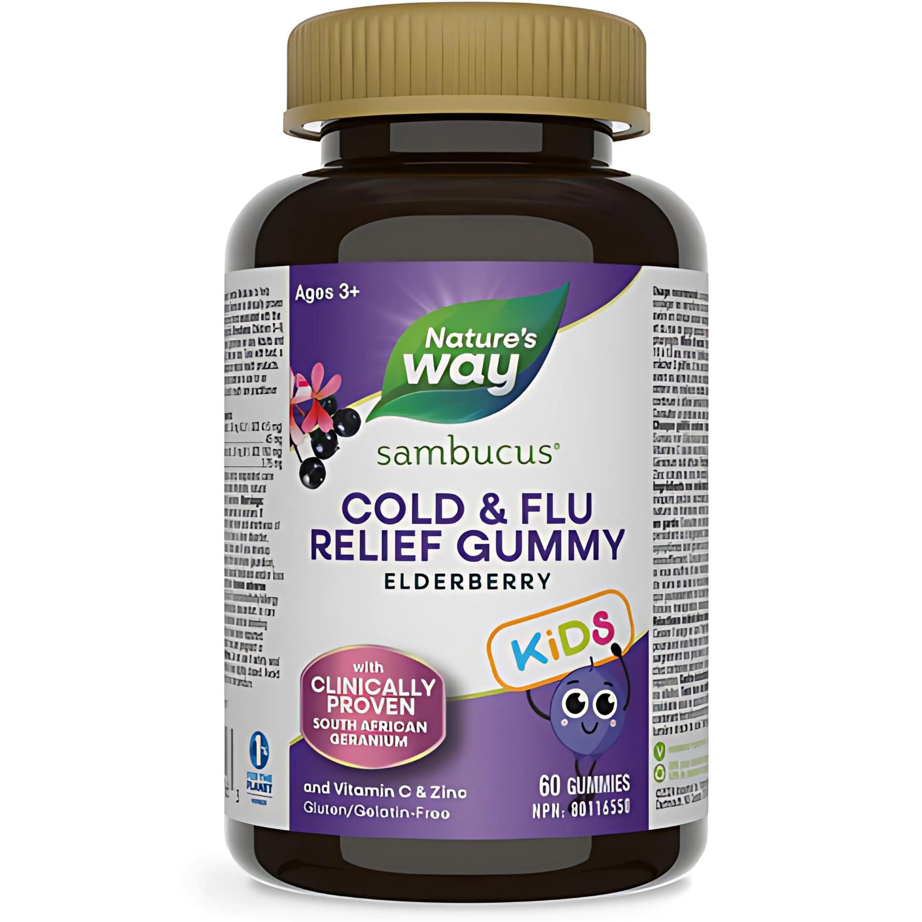 Nature's Way Sambucus Cold & Flu Relief Kids Gummies 60s