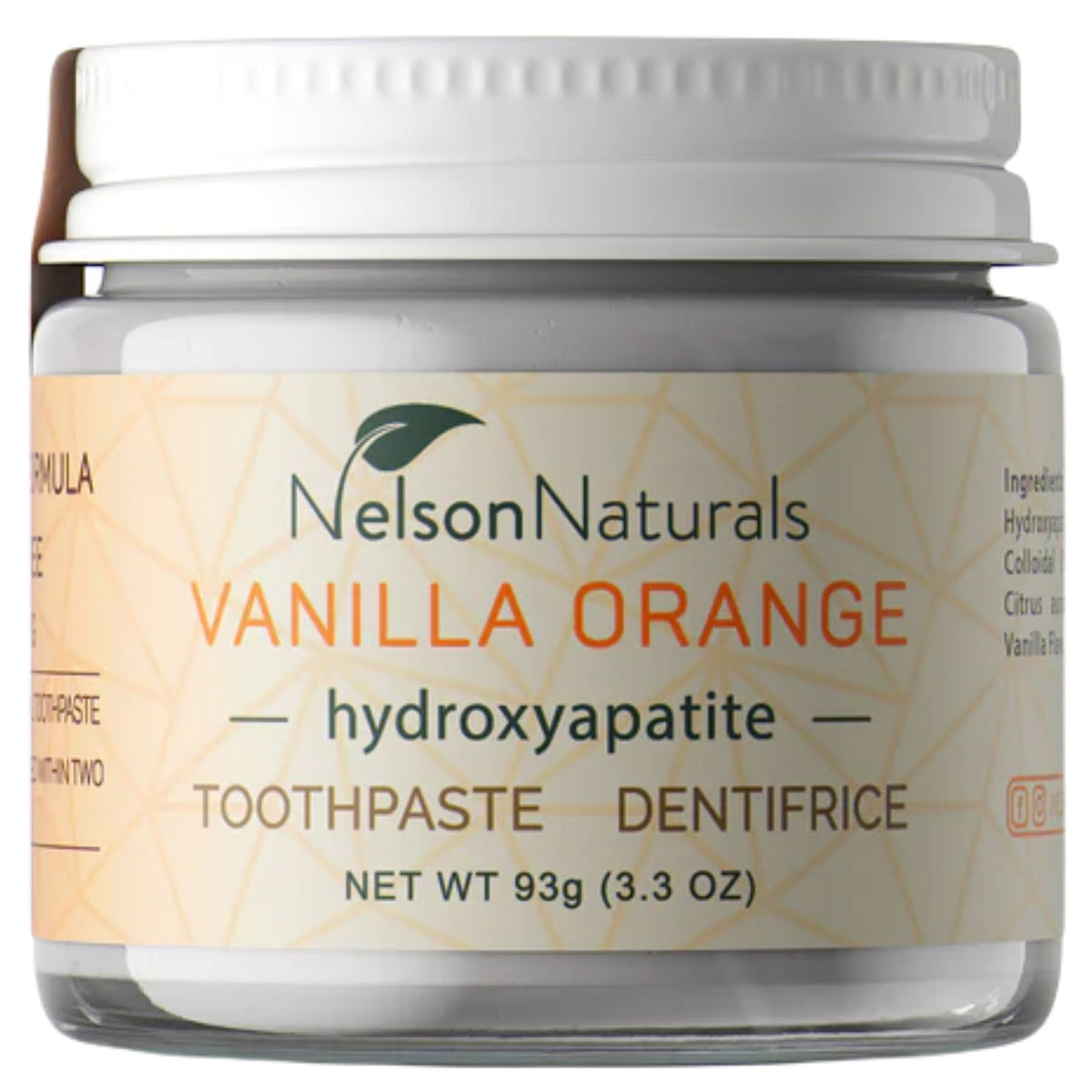 Nelson Naturals Vanilla Orange Toothpaste with Hydroxyapatite 93g