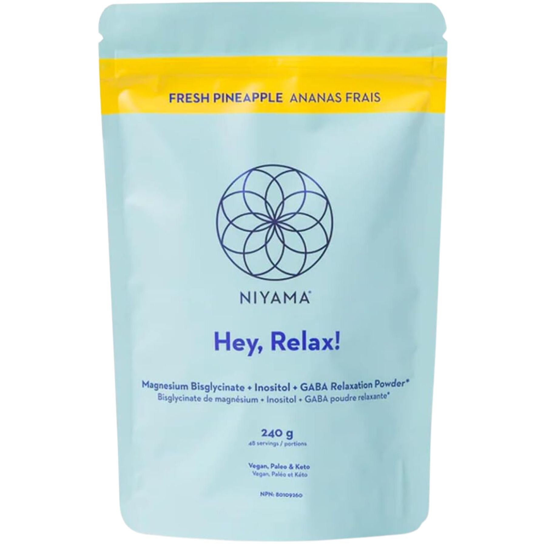 Niyama Hey Relax Magnesium Powder - Fresh Pineapple 240g