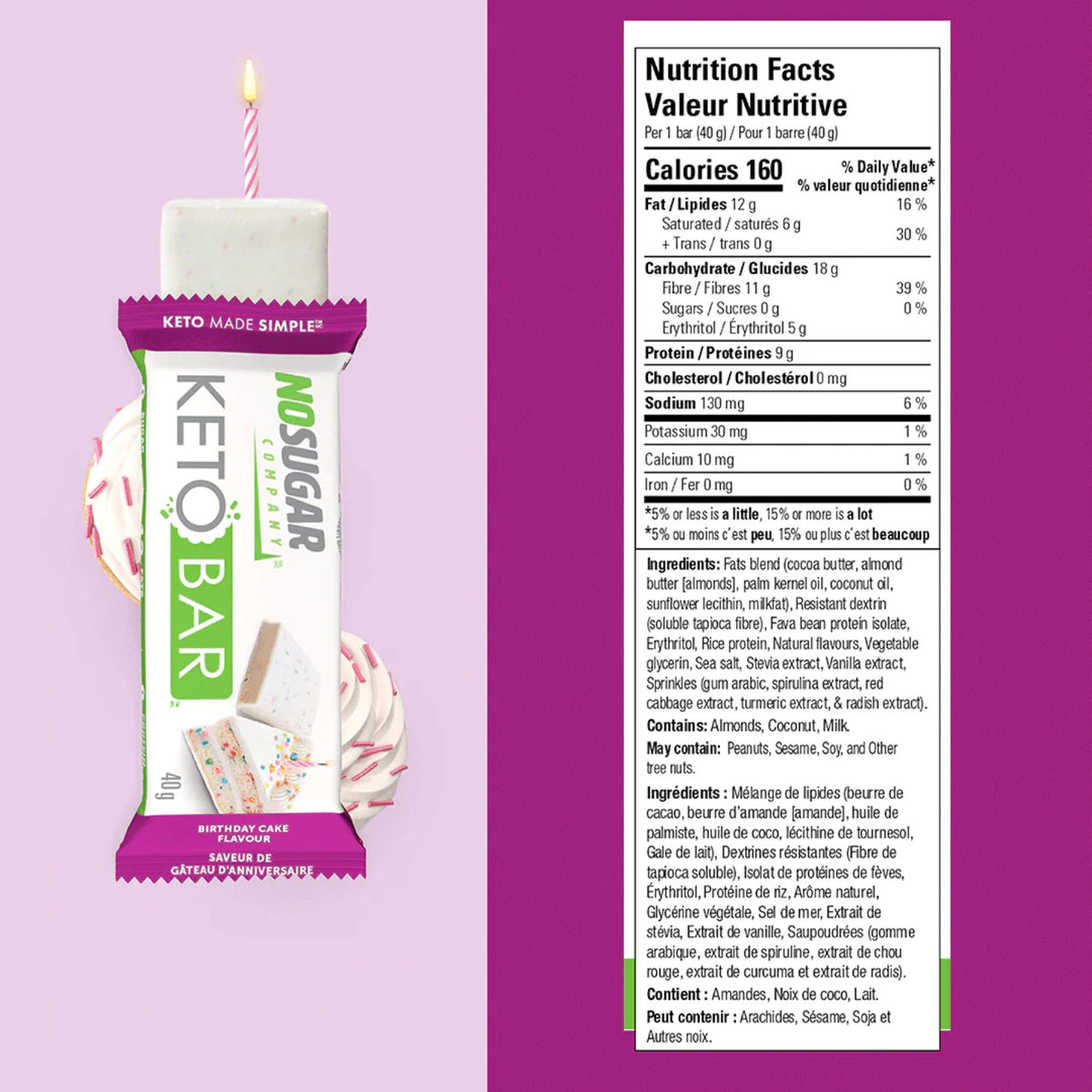No Sugar Co. Keto Bar - Birthday Cake 40g