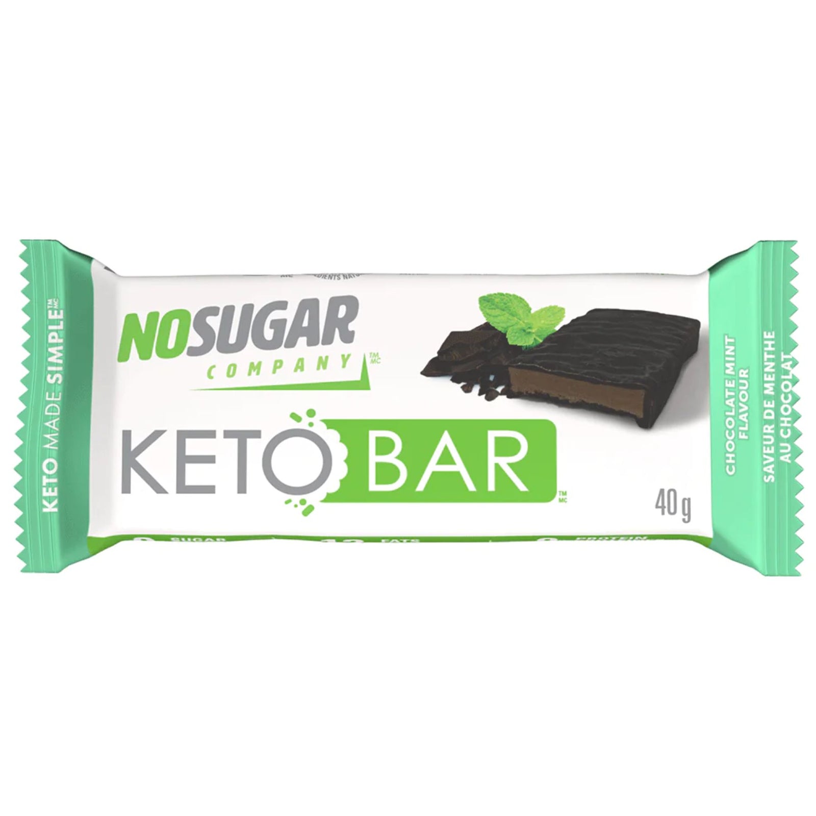 No Sugar Co. Keto Bar Chocolate Mint 40g