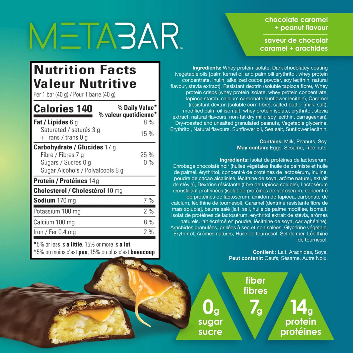 No Sugar Co. Keto METABAR Chocolate Caramel and Peanut 40g (single)