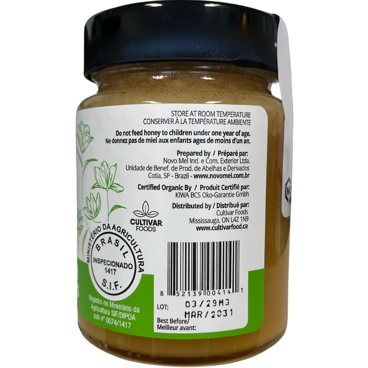 Novo Mel Raw Organic Eucalyptus Flower Honey 500g