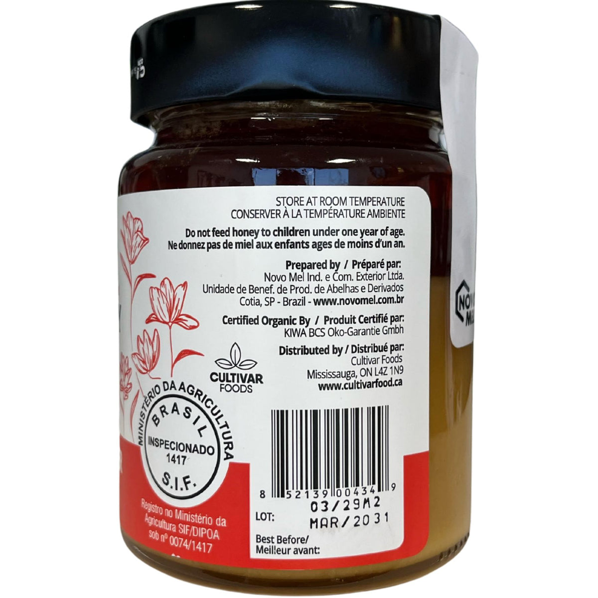 Novo Mel Raw Organic Rainforest Flower Honey 500g