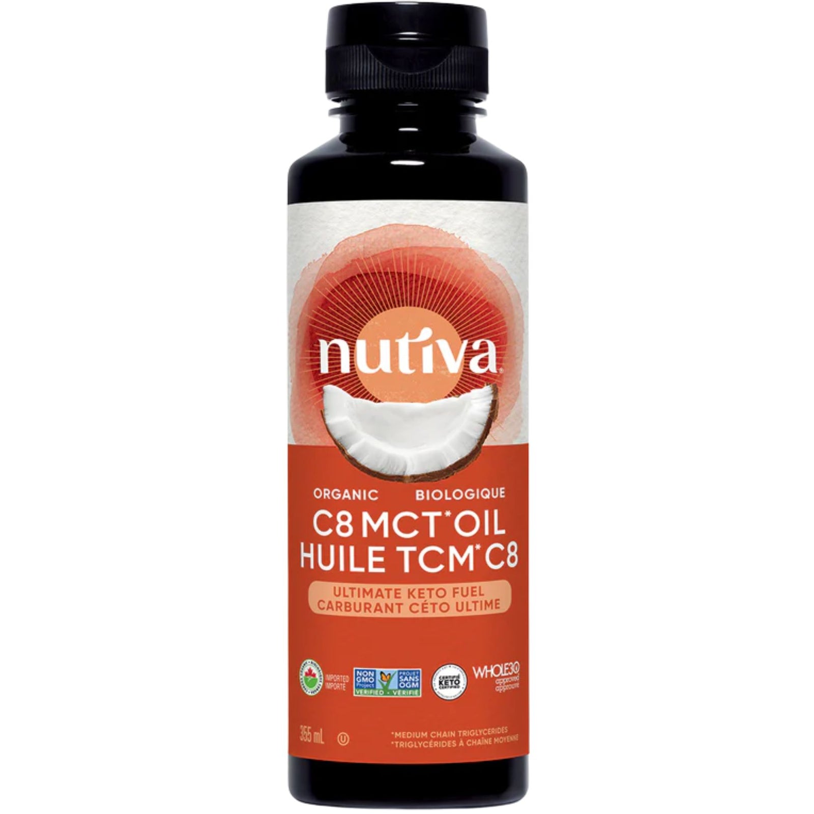 Nutiva Organic C8 MCT Oil 355mL
