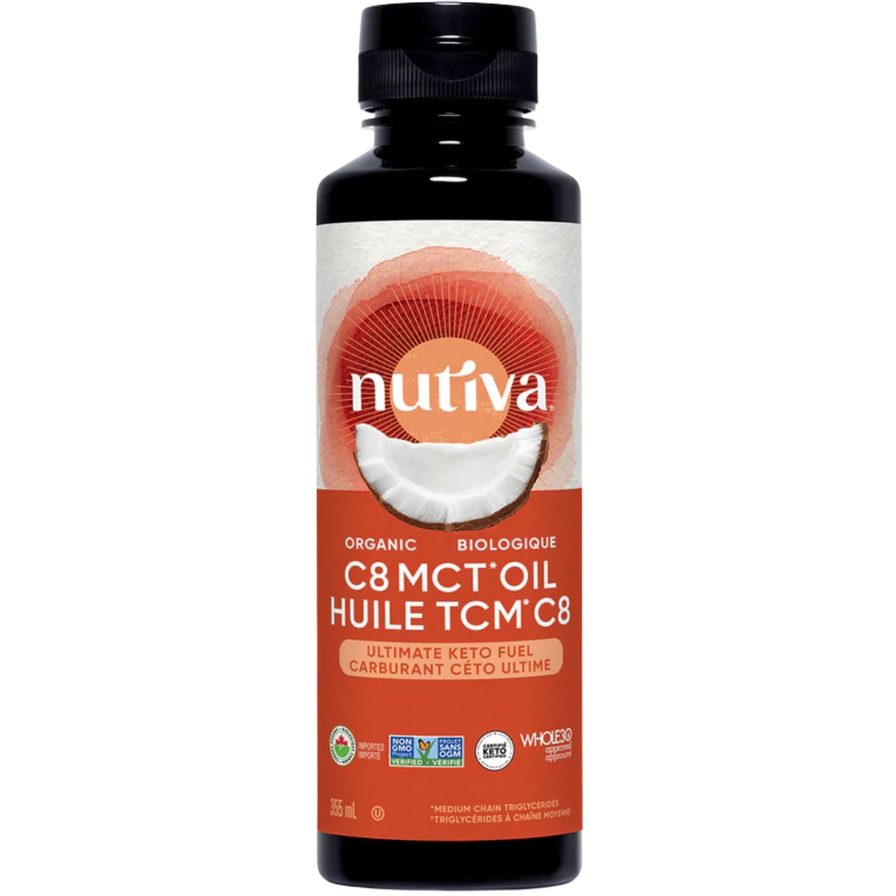 Nutiva Organic C8 MCT Oil 355mL