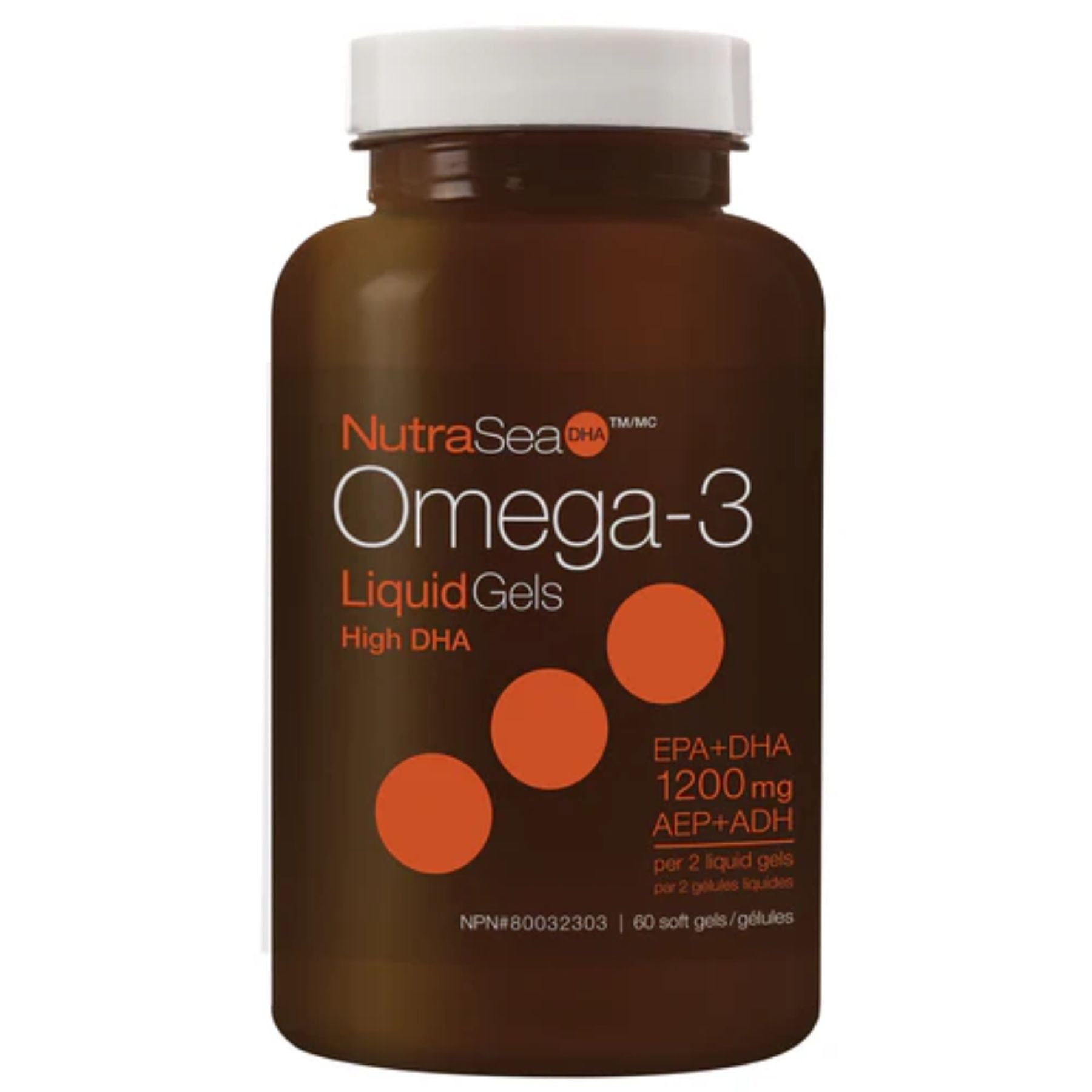 NutraSea Omega-3 DHA Liquid Gels, Fresh Mint 60s