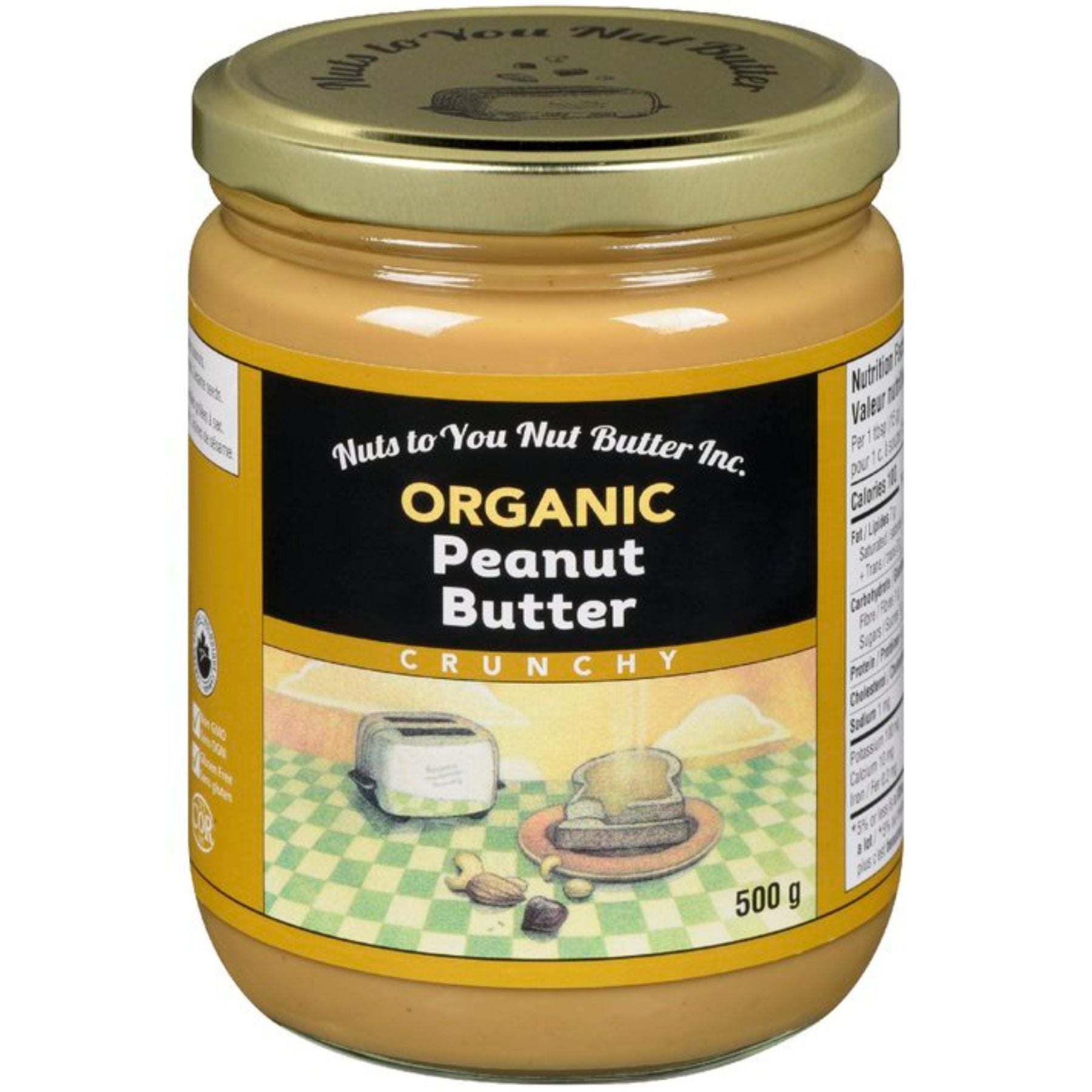 Nuts to You Organic Peanut Butter Crunchy 500g