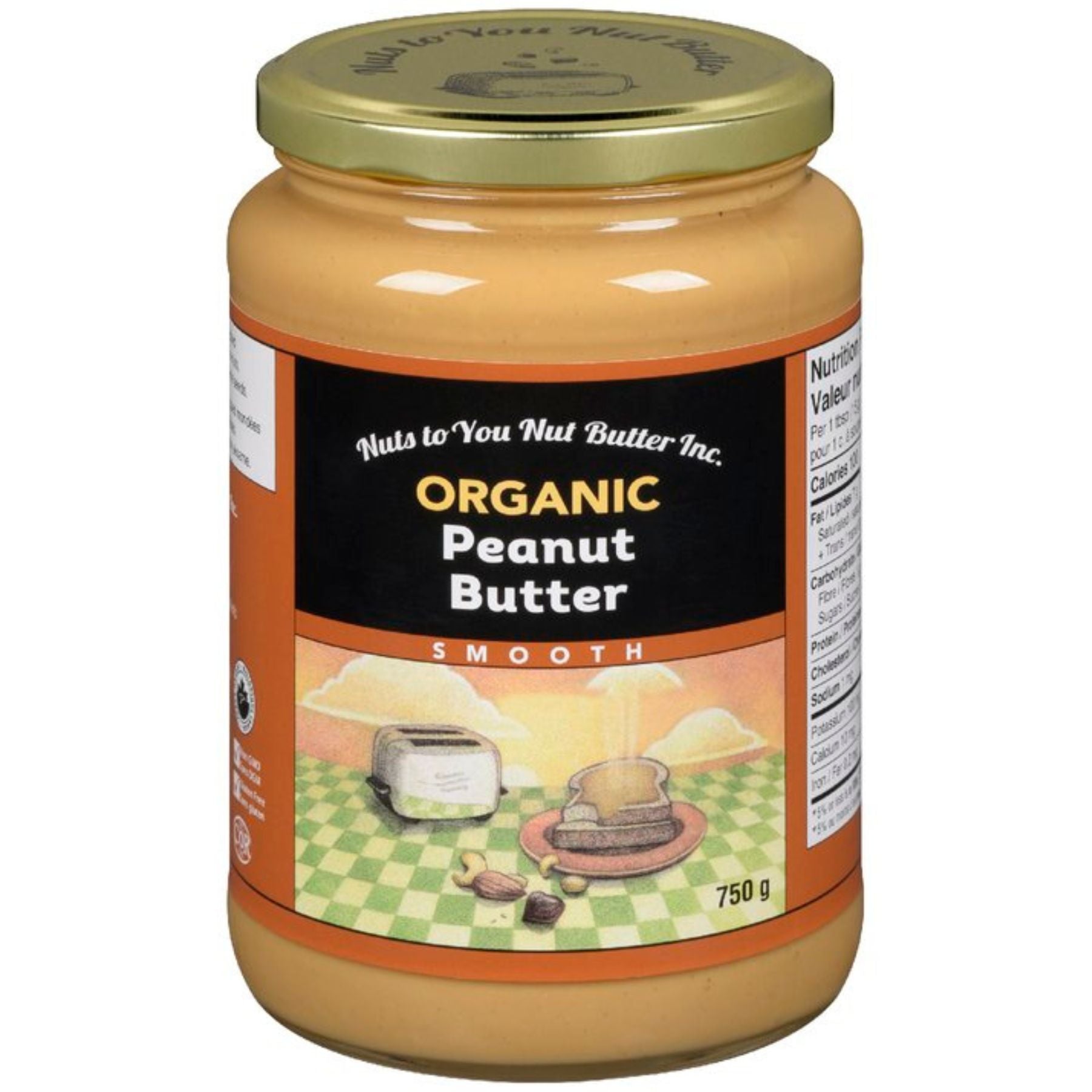 Nuts to You Organic Peanut Butter Smooth 750g