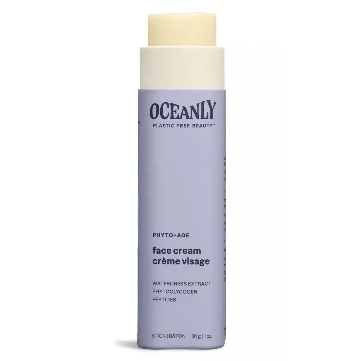 Attitude Oceanly Anti-Aging Solid Face Cream 30g tube - open. Phyto-Age product line - 100% plastic free packaging. 