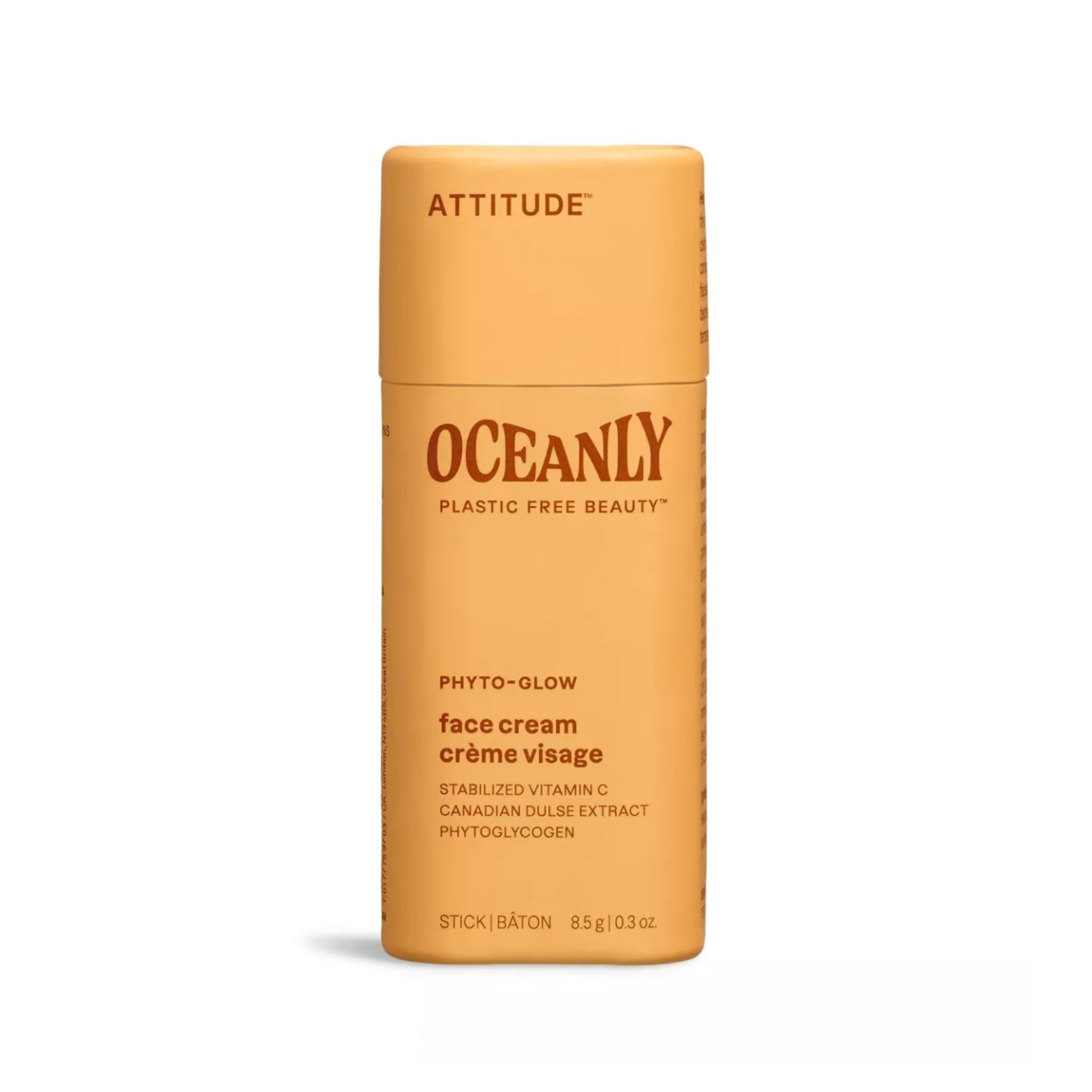 Attitude Oceanly Phyto-Glow Radiance Solid Face Cream with Vitamin C - 8.5g tube (smallest size). Stabilized vitamin C, Canadian dulse, phytoglycogen