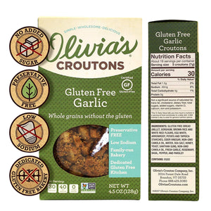 Olivia's Gluten Free Garlic Croutons 128g