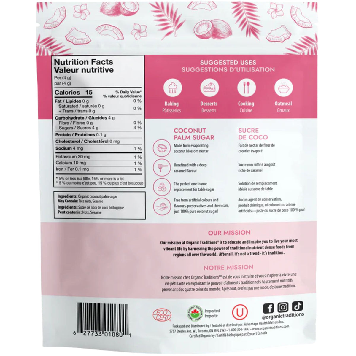 Organic Traditions Organic Coconut Palm Sugar 454g