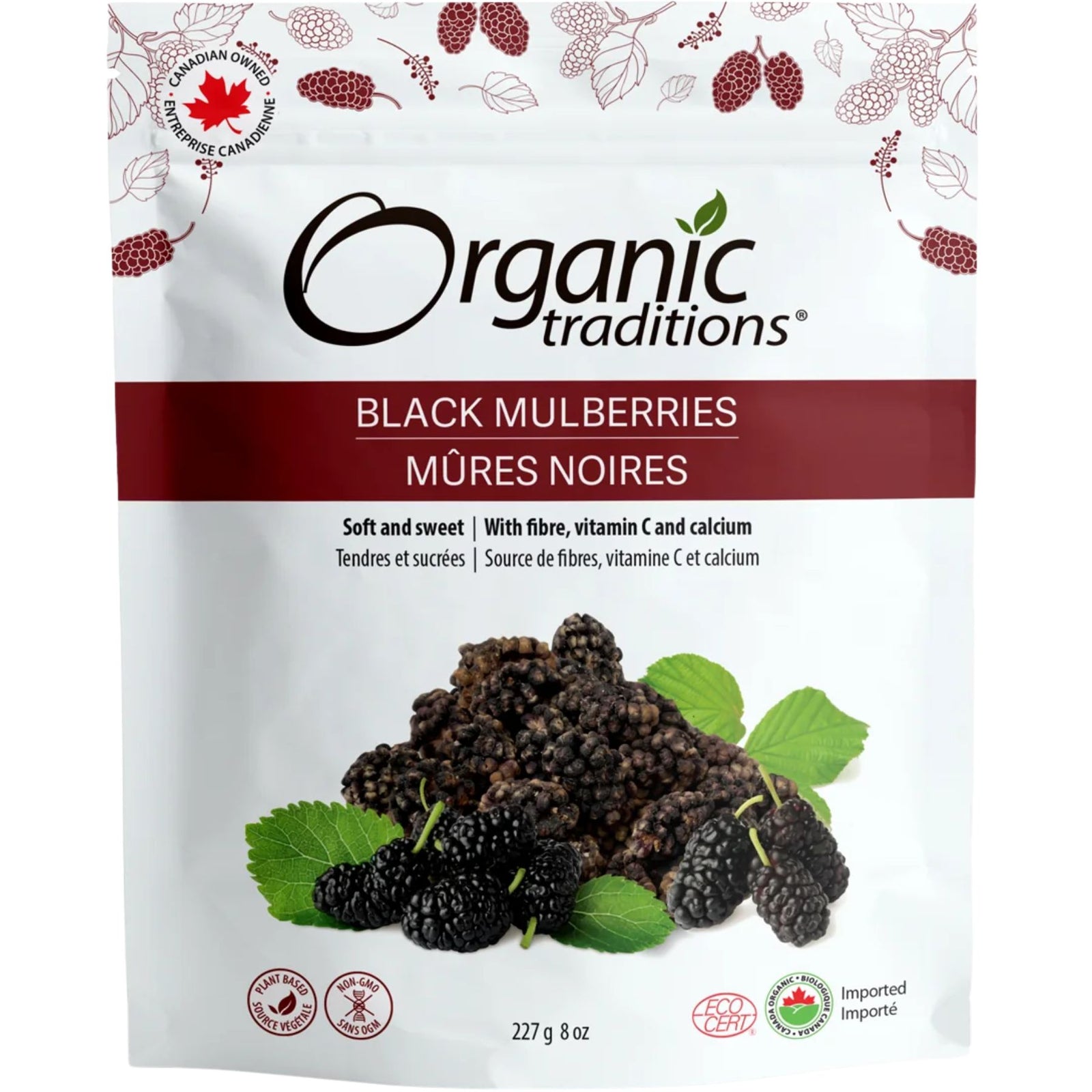 Organic Traditions Organic Black Mulberries 227g