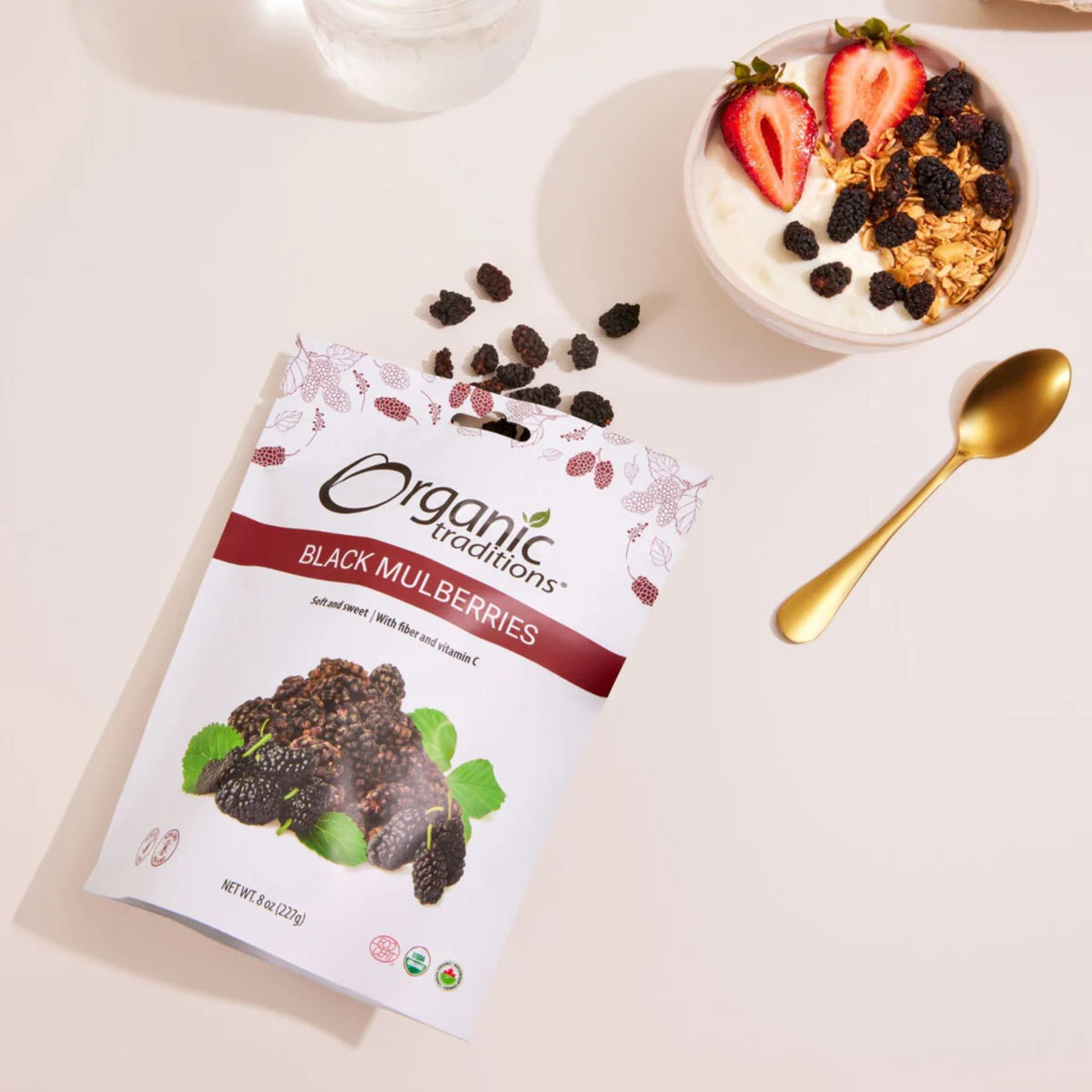 Organic Traditions Organic Black Mulberries 227g