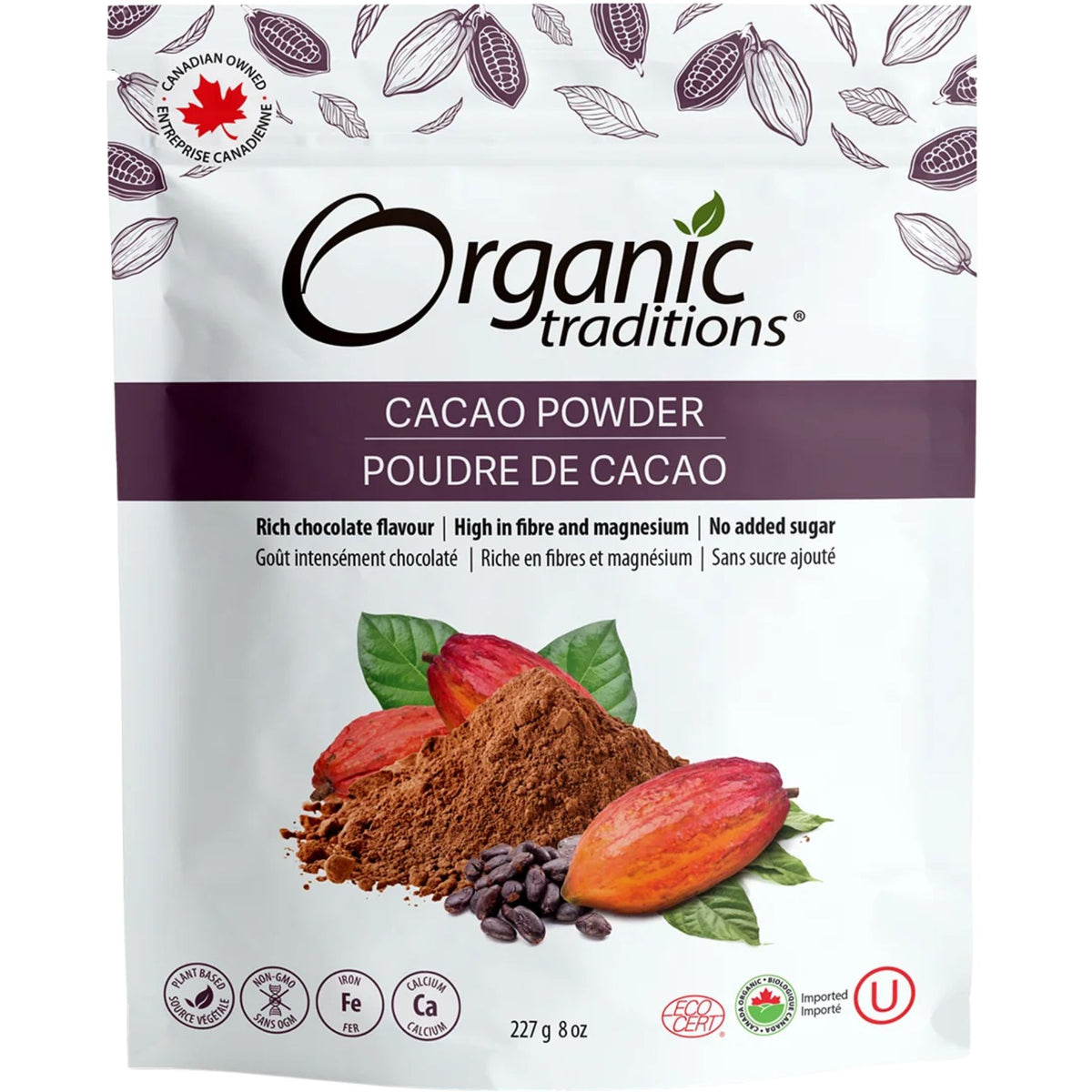 Organic Traditions Organic Cacao Powder 227g