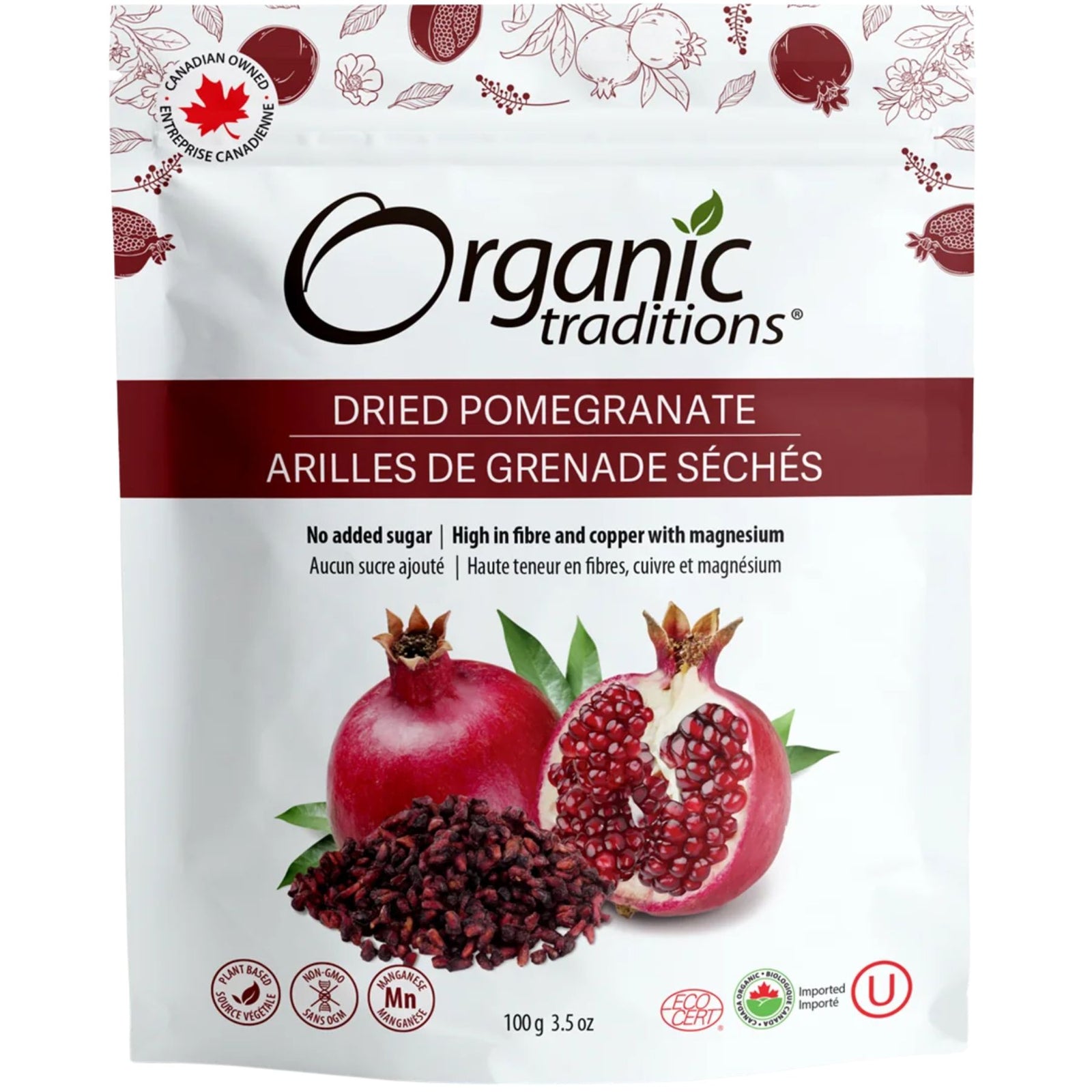 Organic Traditions Organic Dried Pomegranate 100g
