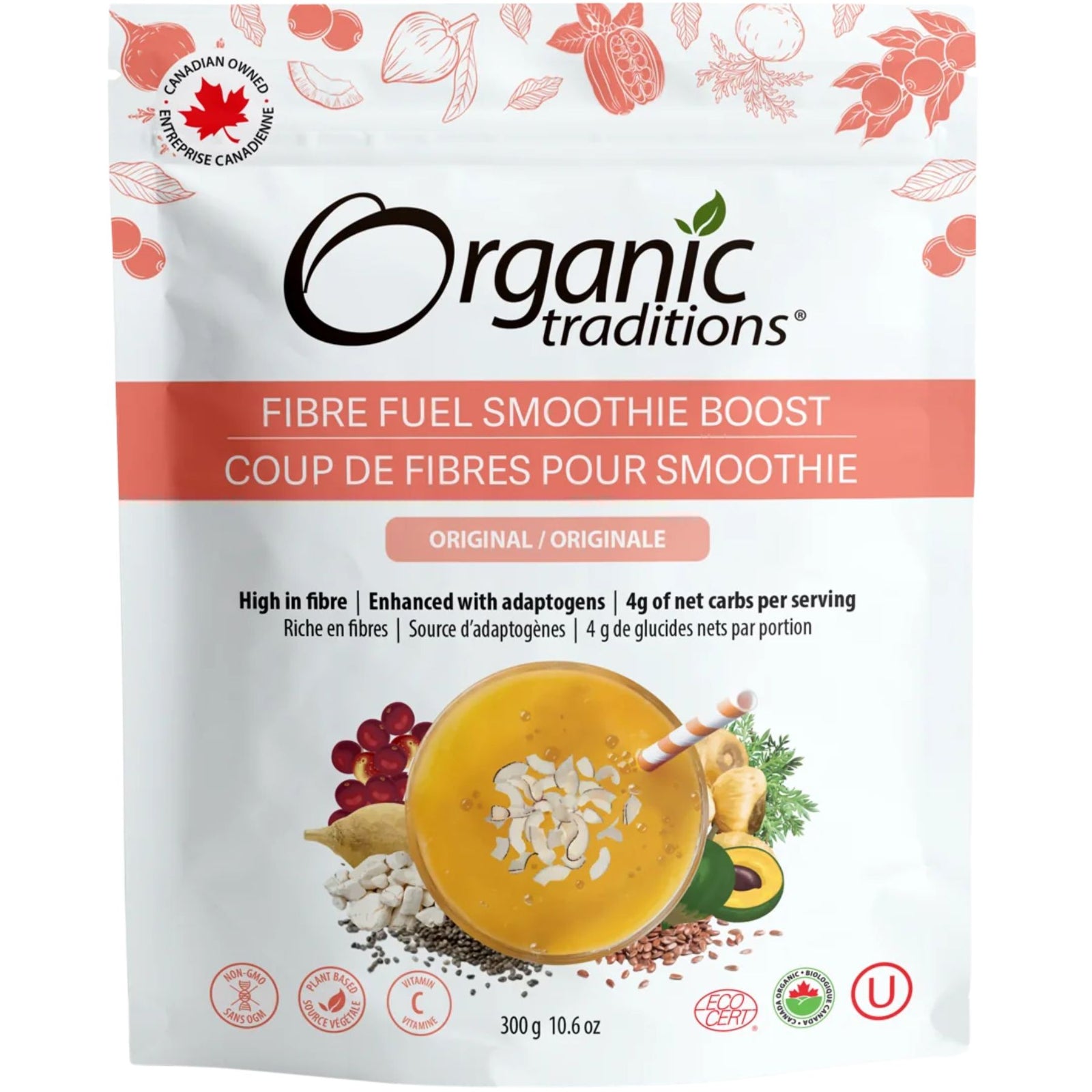 Organic Traditions Organic Fibre Fuel Smoothie Boost, Original 300g