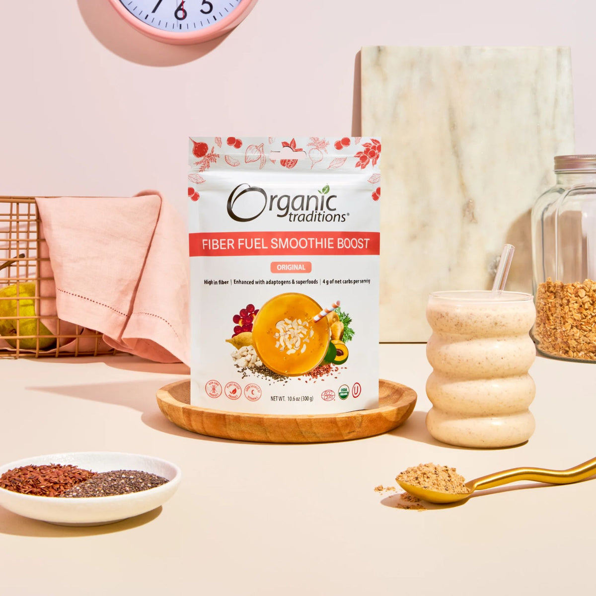 Organic Traditions Organic Fibre Fuel Smoothie Boost, Original 300g