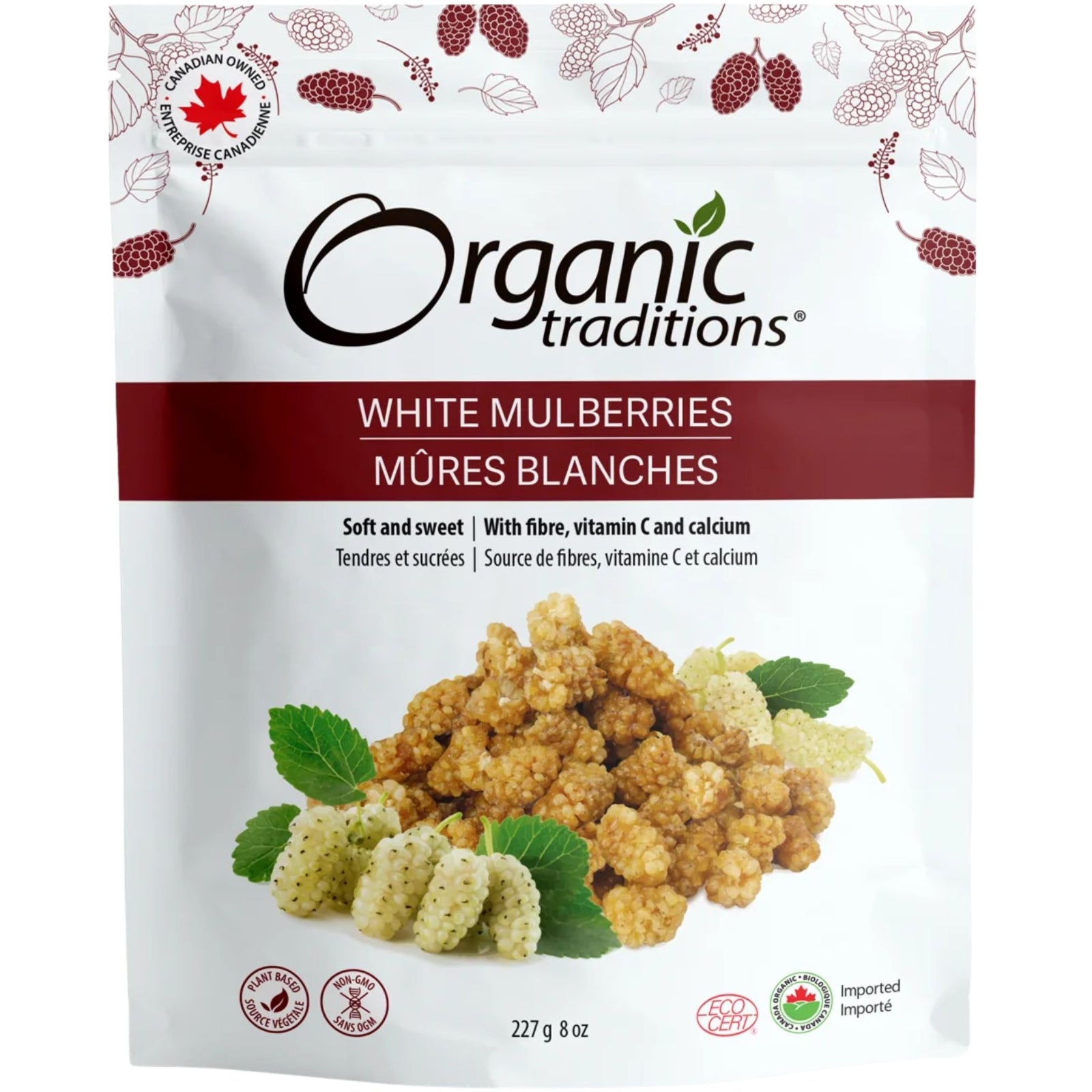 Organic Traditions Organic White Mulberries 227g