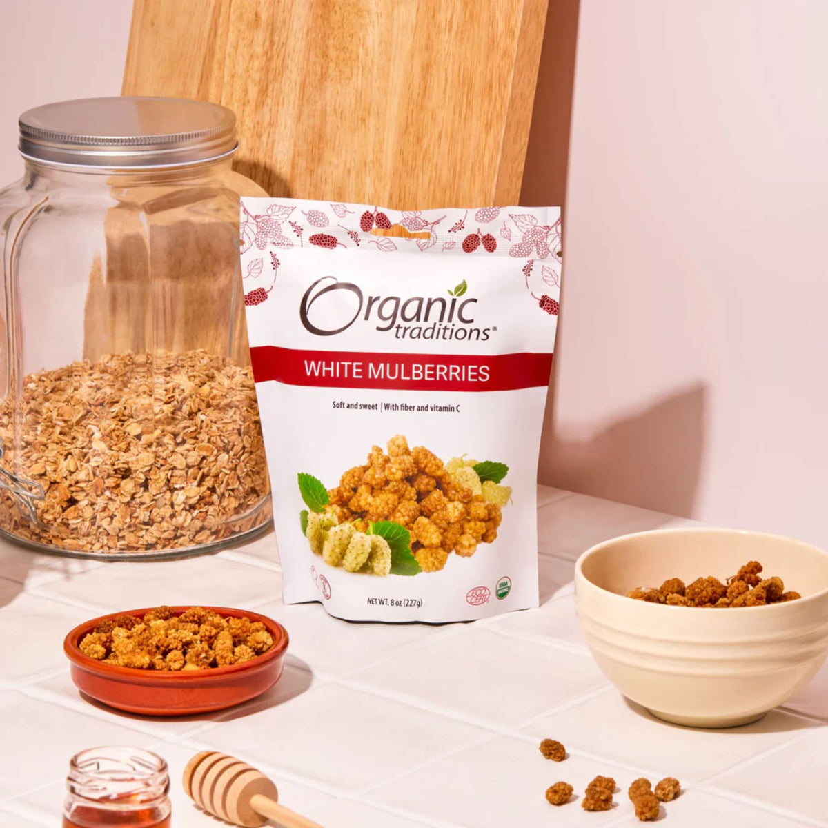 Organic Traditions Organic White Mulberries 227g