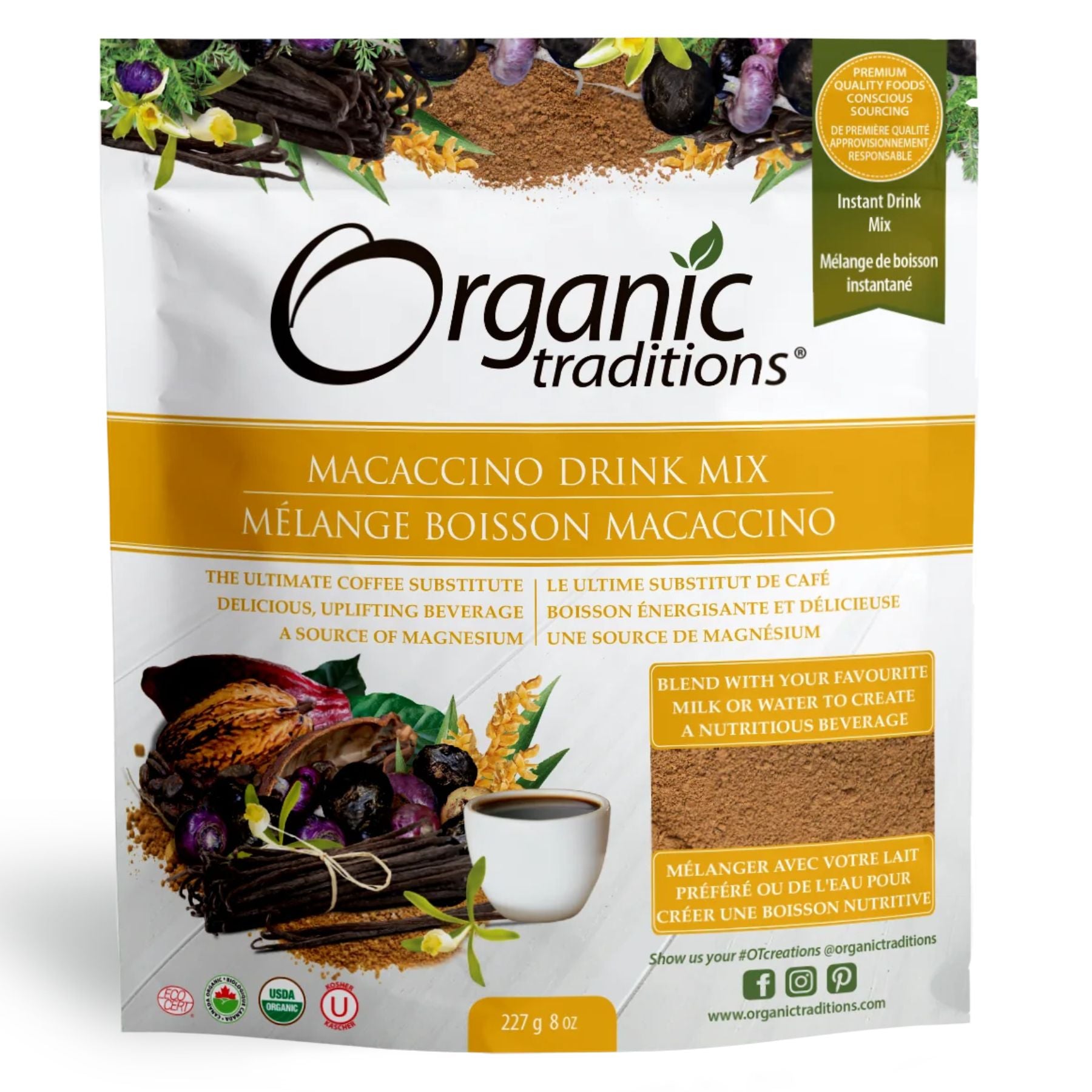 Organic Traditions Organic Macaccino Drink Mix 227g