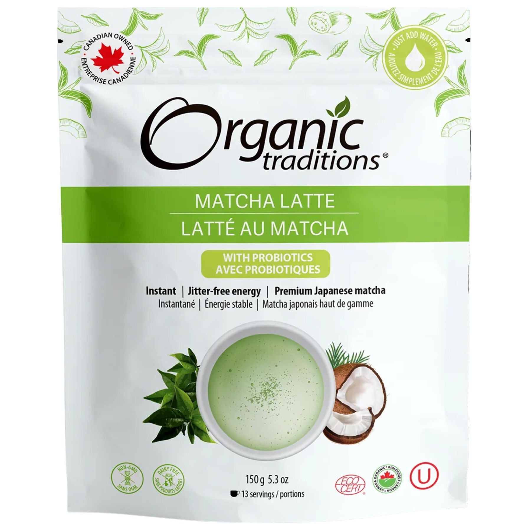 Organic Traditions Organic Matcha Latte with Probiotics 150g