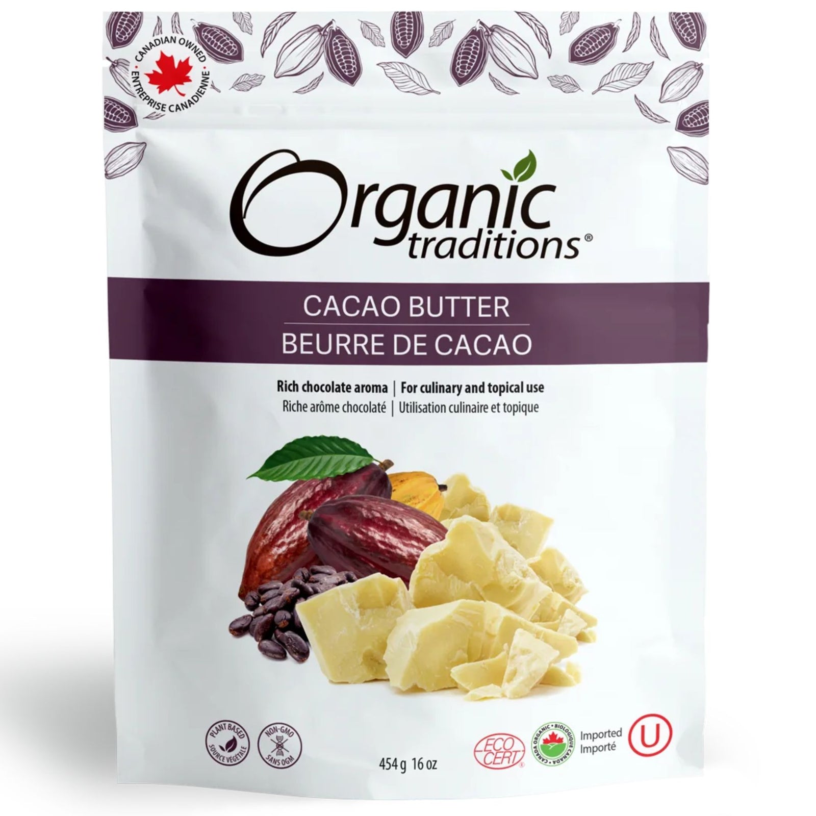 Organic Traditions Organic Cacao Butter 454g
