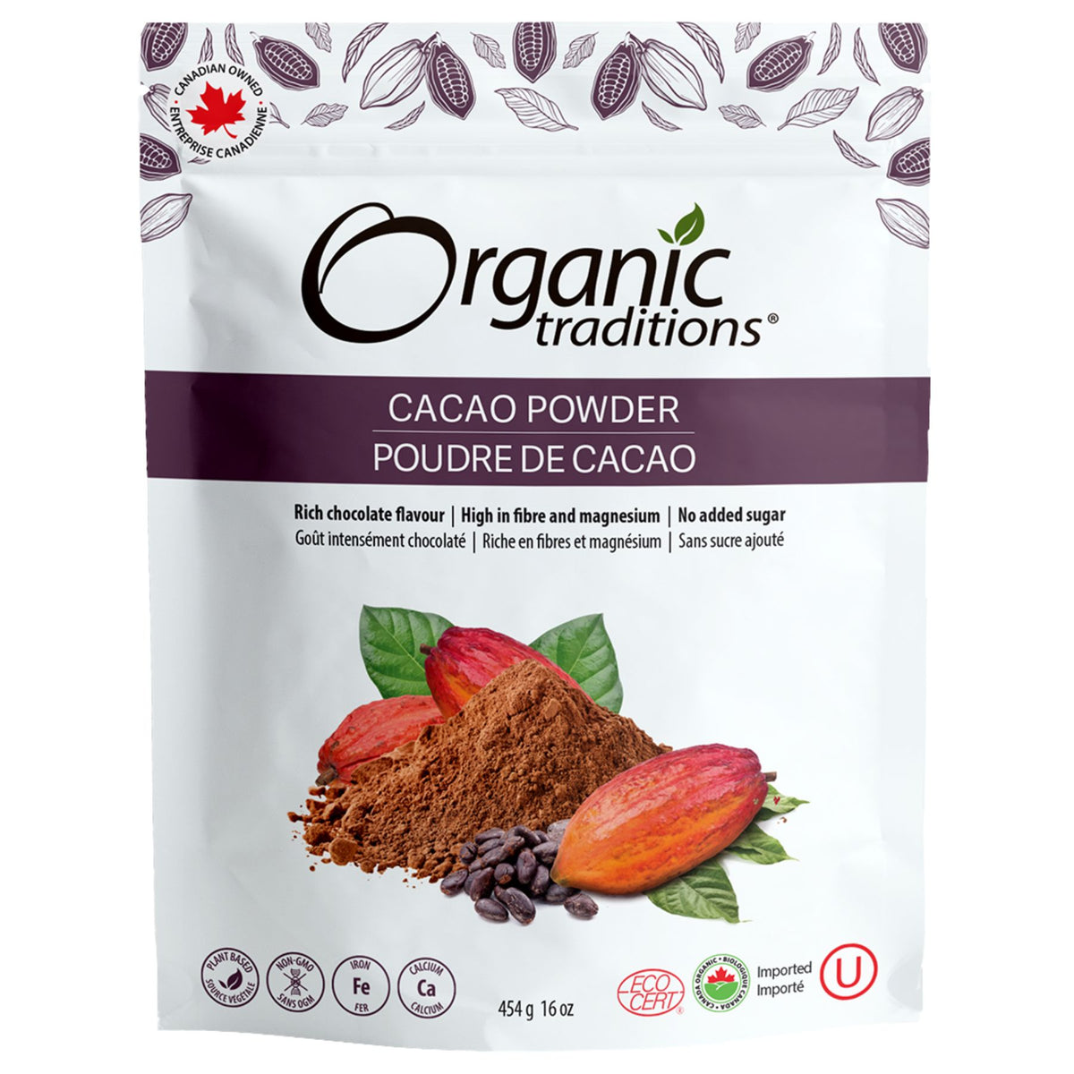 Organic Traditions Organic Cacao Powder 454g