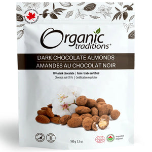 Organic Traditions Organic Dark Chocolate Covered Almonds 100g