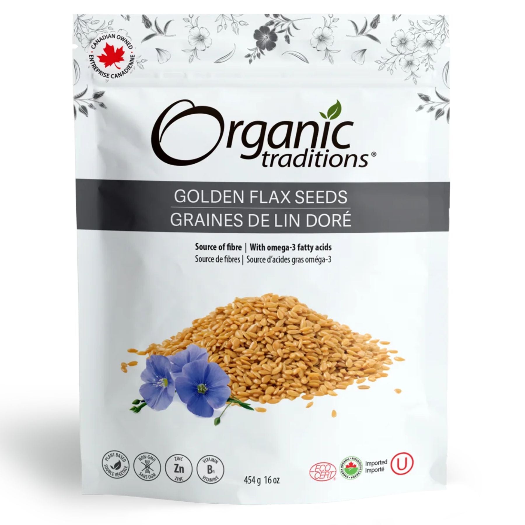 Organic Traditions Organic Golden Flax Seeds 454g