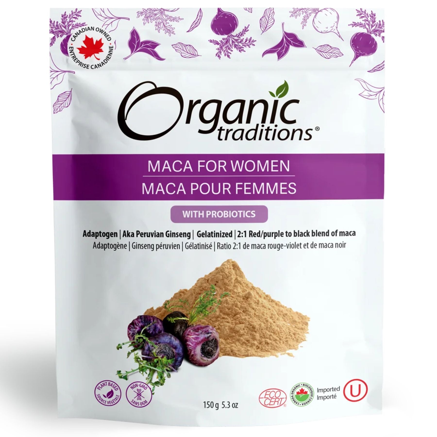 Organic Traditions Maca for Women with Probiotics 150g