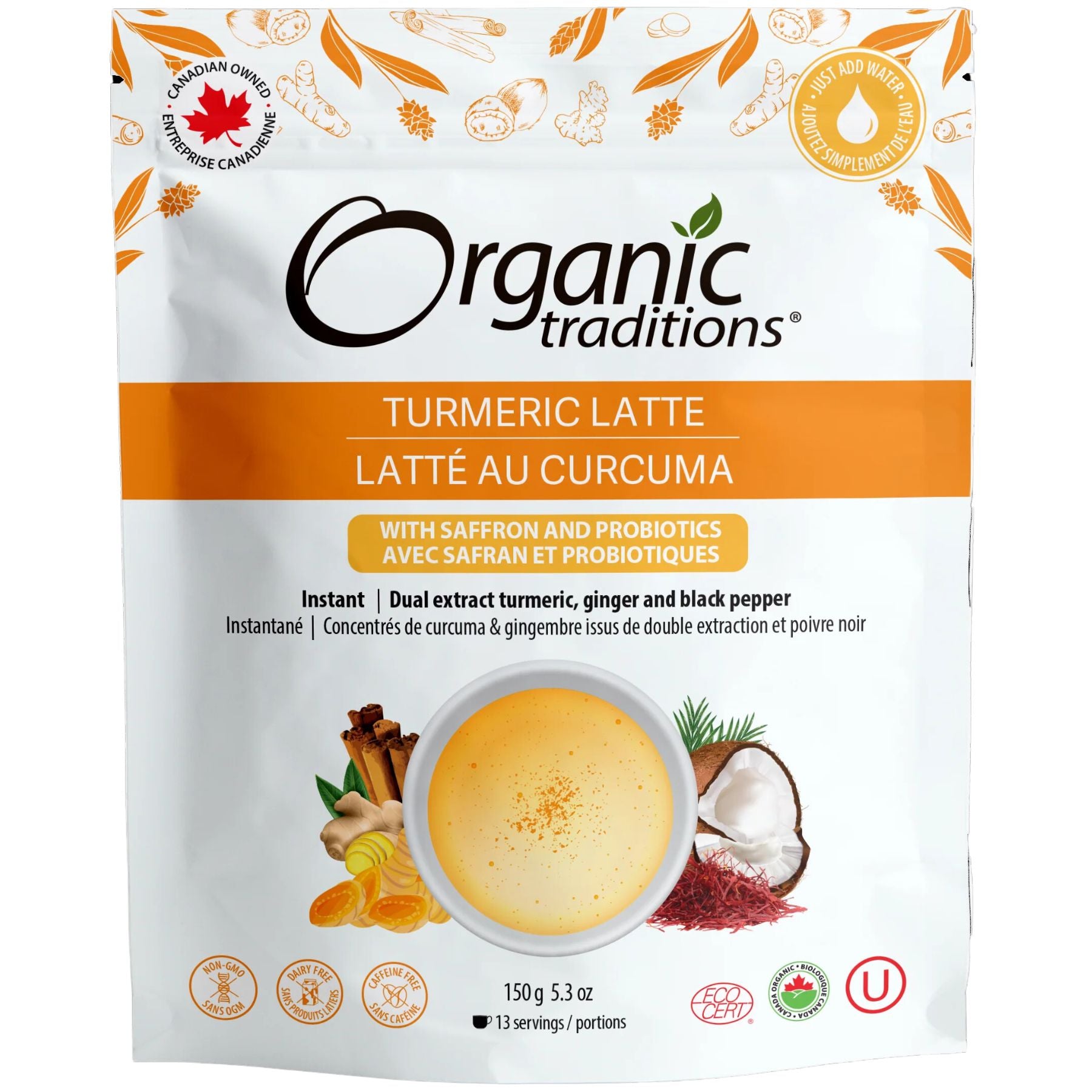 Organic Traditions Turmeric Latte with Probiotics 150g