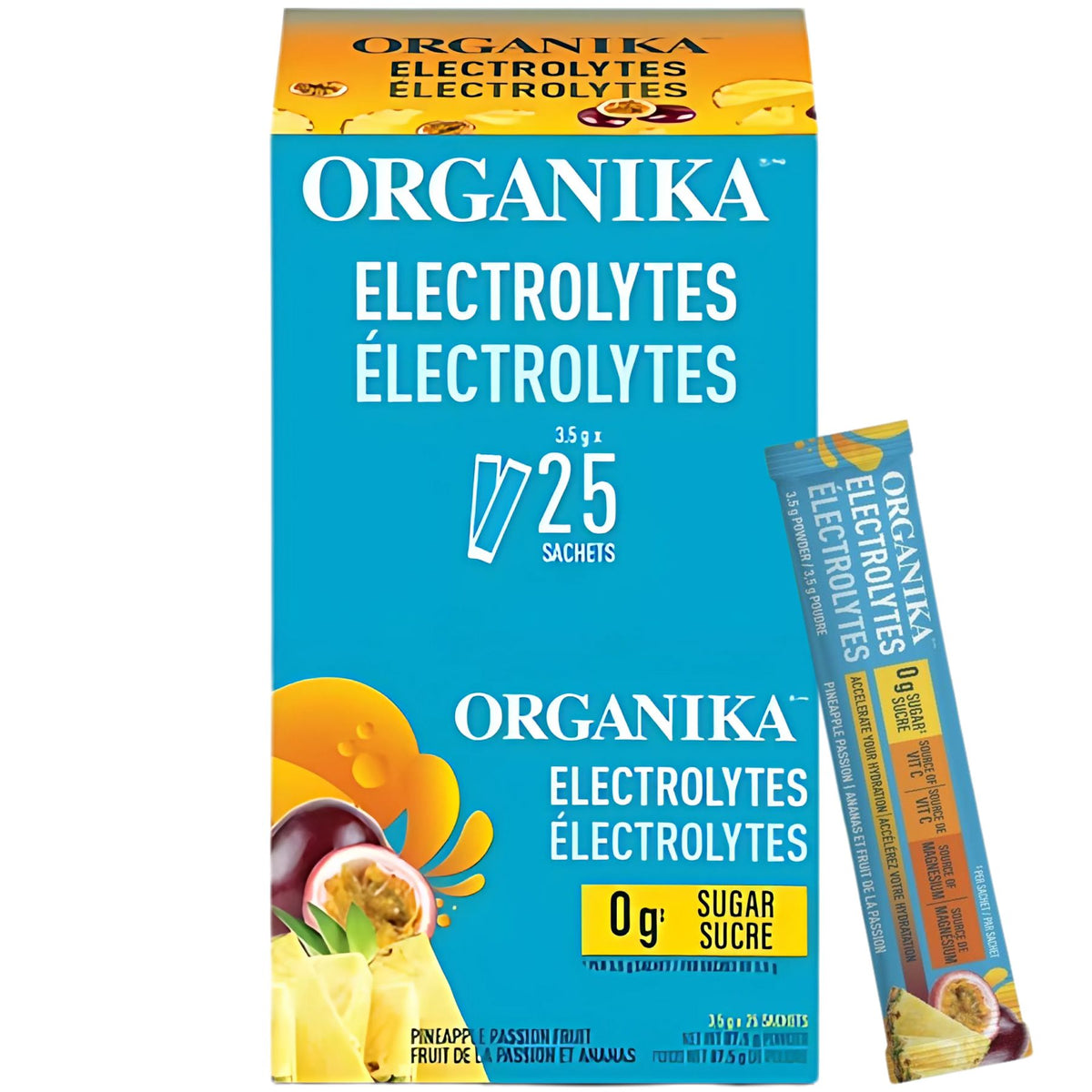 Organika Electrolytes Pineapple Passion On-the-Go Sachets 25x3.5g