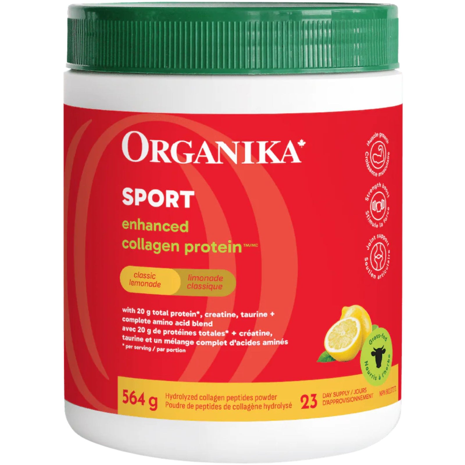 Organika Enhanced Collagen Protein Sport - Classic Lemonade 564g