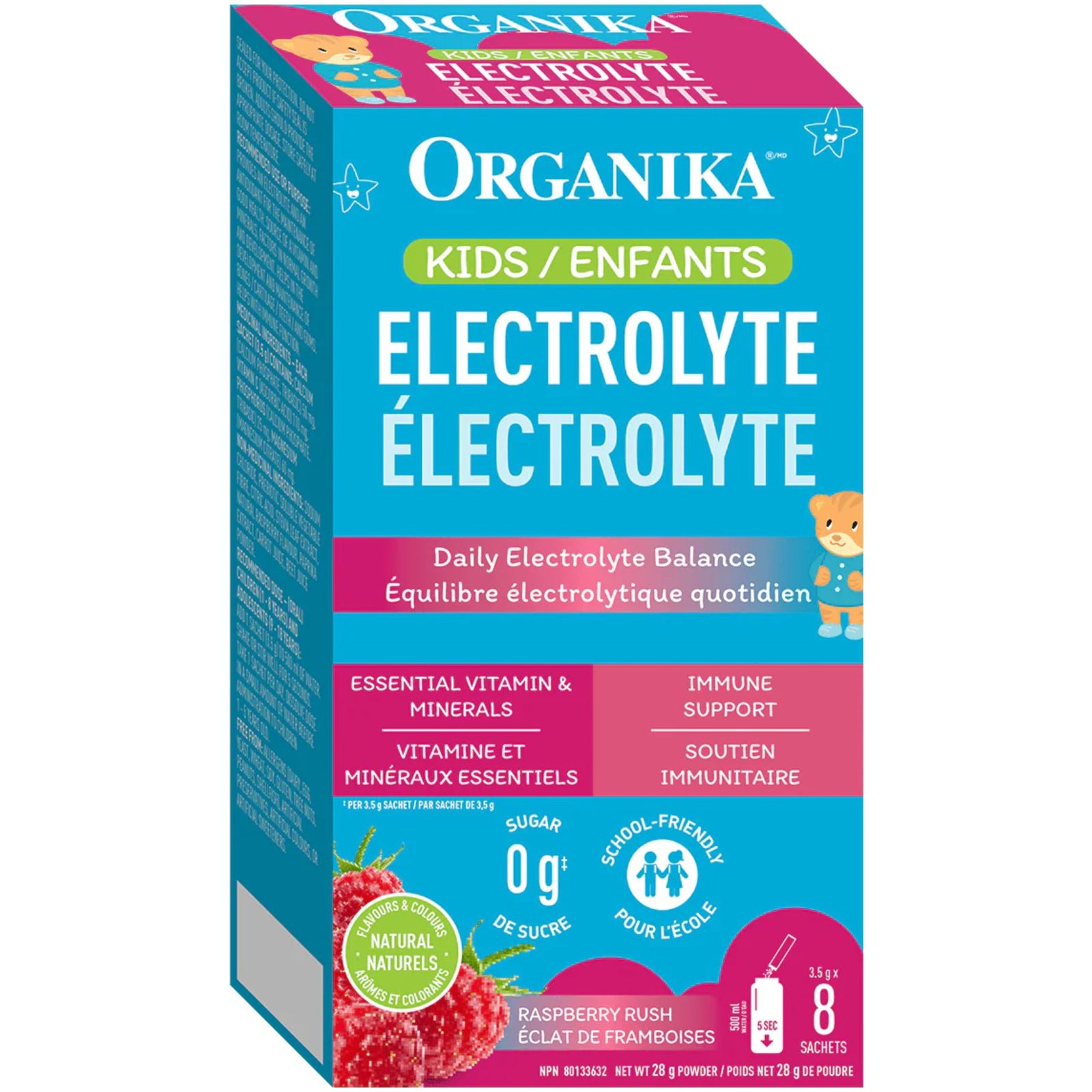 Organika Kids Electrolytes Sachets Raspberry Rush 3.5gx8 (Box)