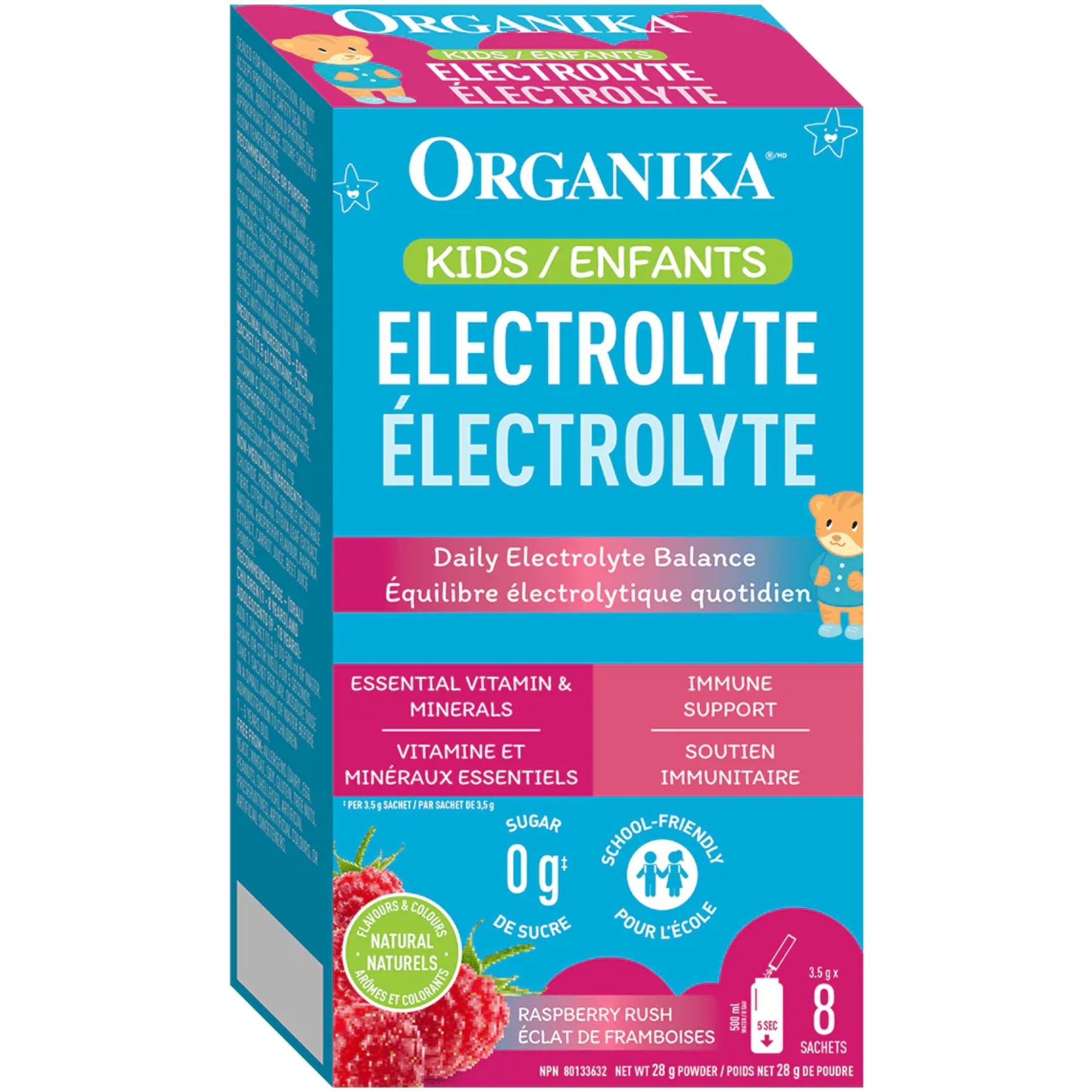 Organika Kids Electrolytes Sachets Raspberry Rush 3.5gx8 (Box)